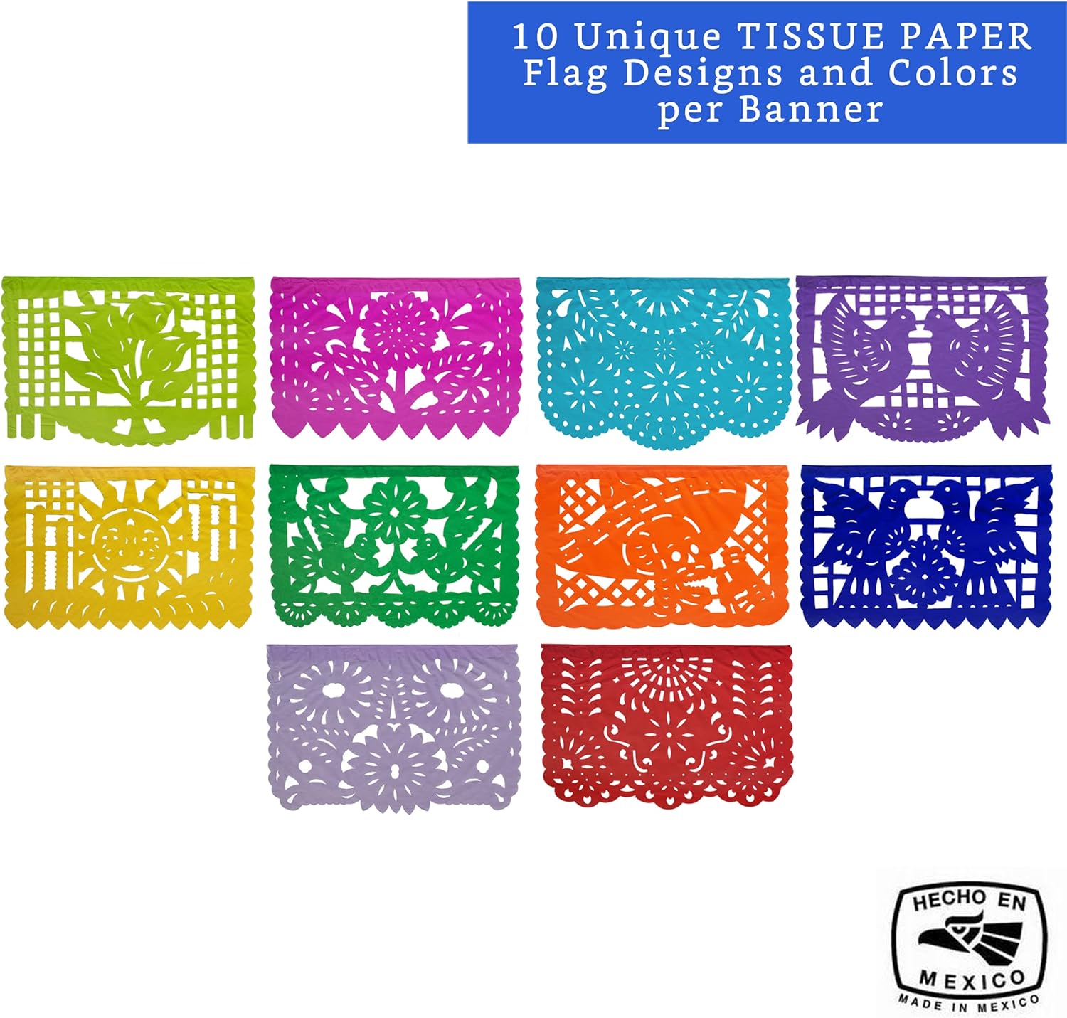 Mexican Party Banners 5 Pack Tissue Paper