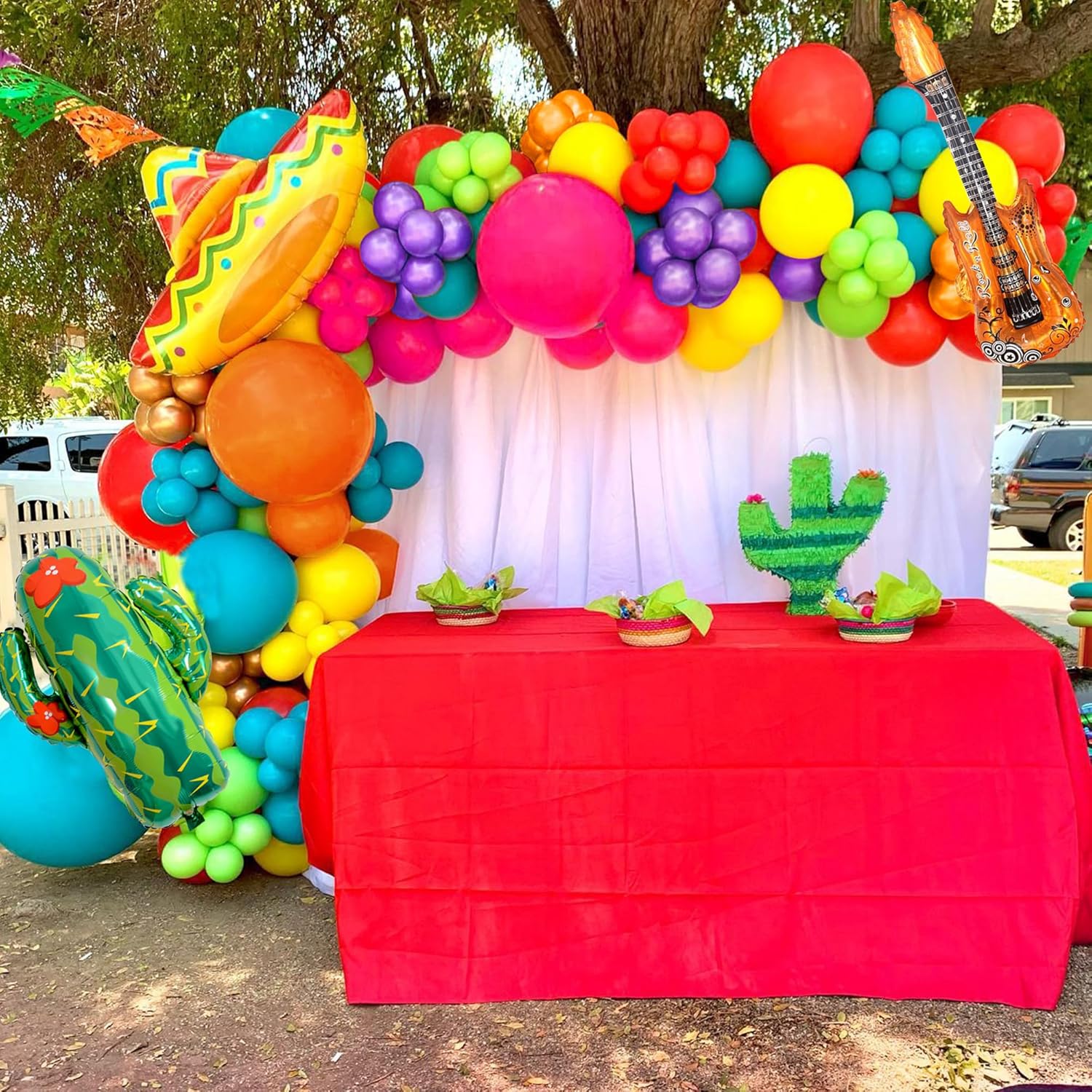 Mexican Fiesta Decorations 134 PCS Balloon Kit