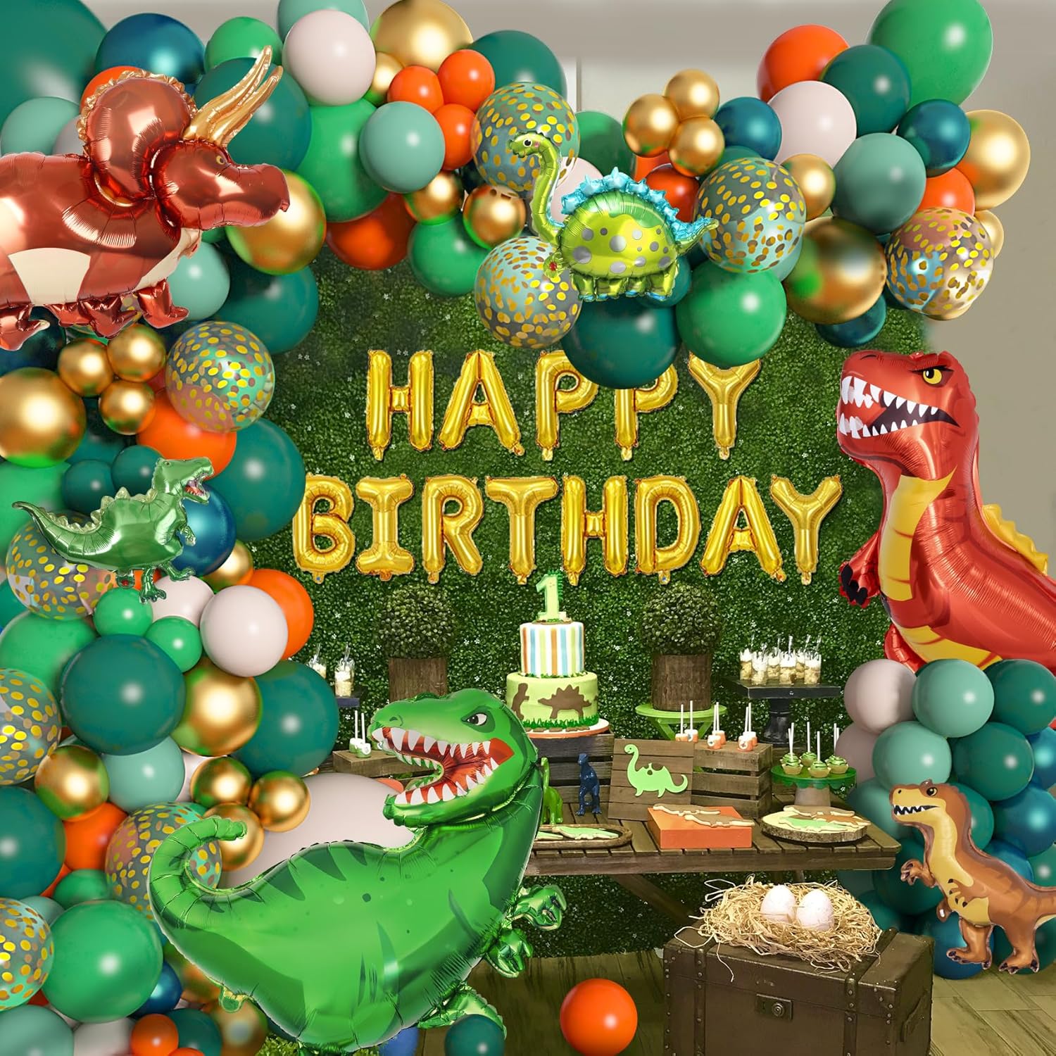 Amandir Dinosaur Balloon Garland Kit 165Pcs