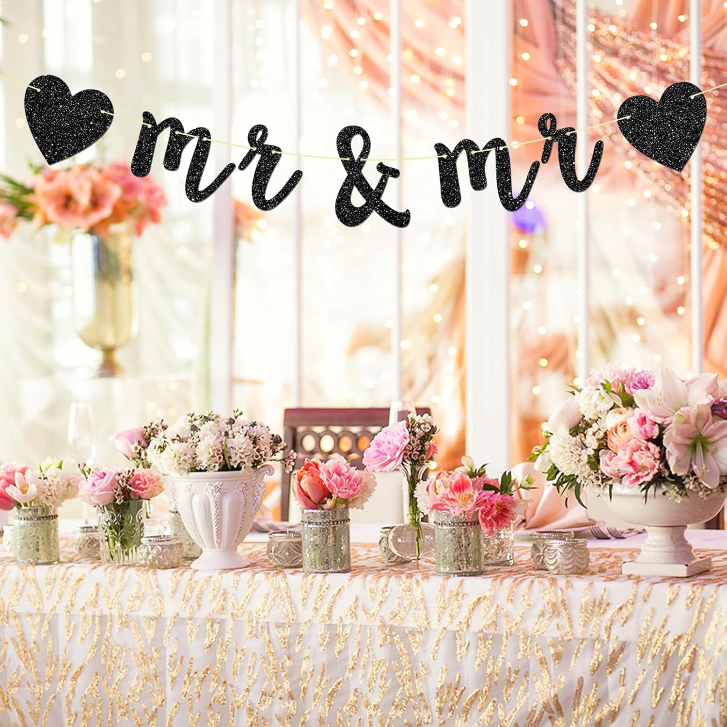 Maicaiffe Black Glitter Gay Couple Banners