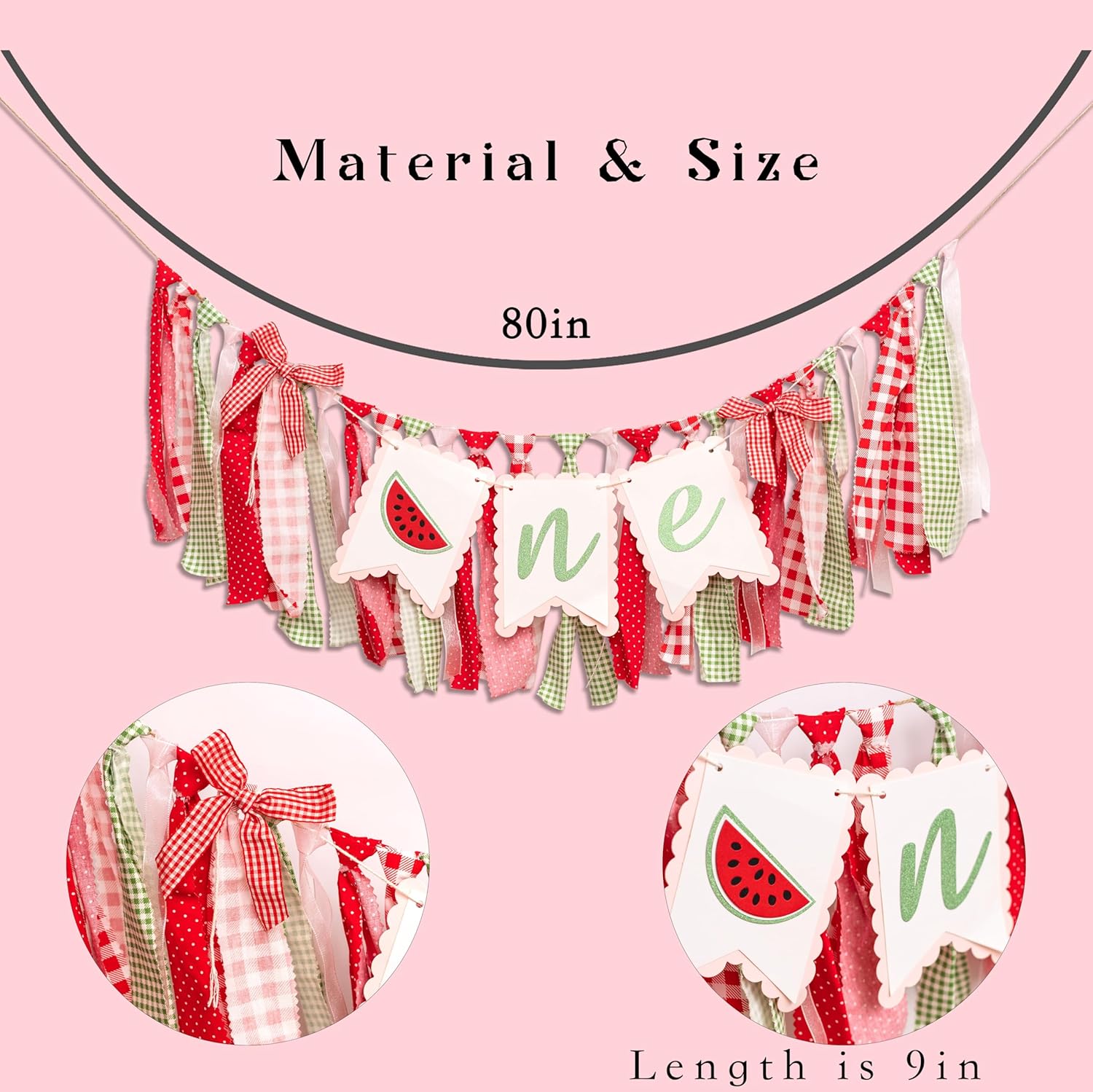 Watermelon Themed High Chair Banner for Birthday Party