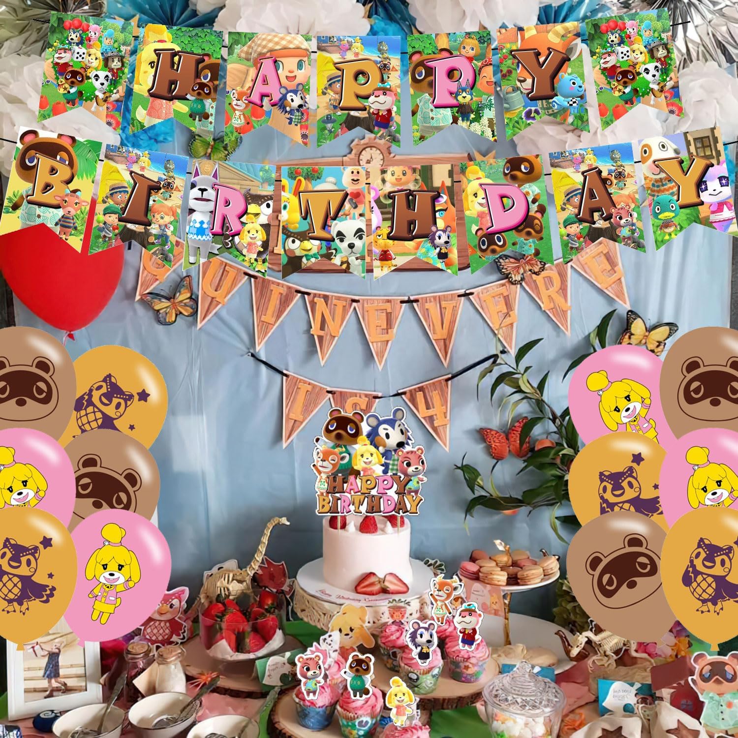 Animal Crossing Themed Birthday Decorations Set