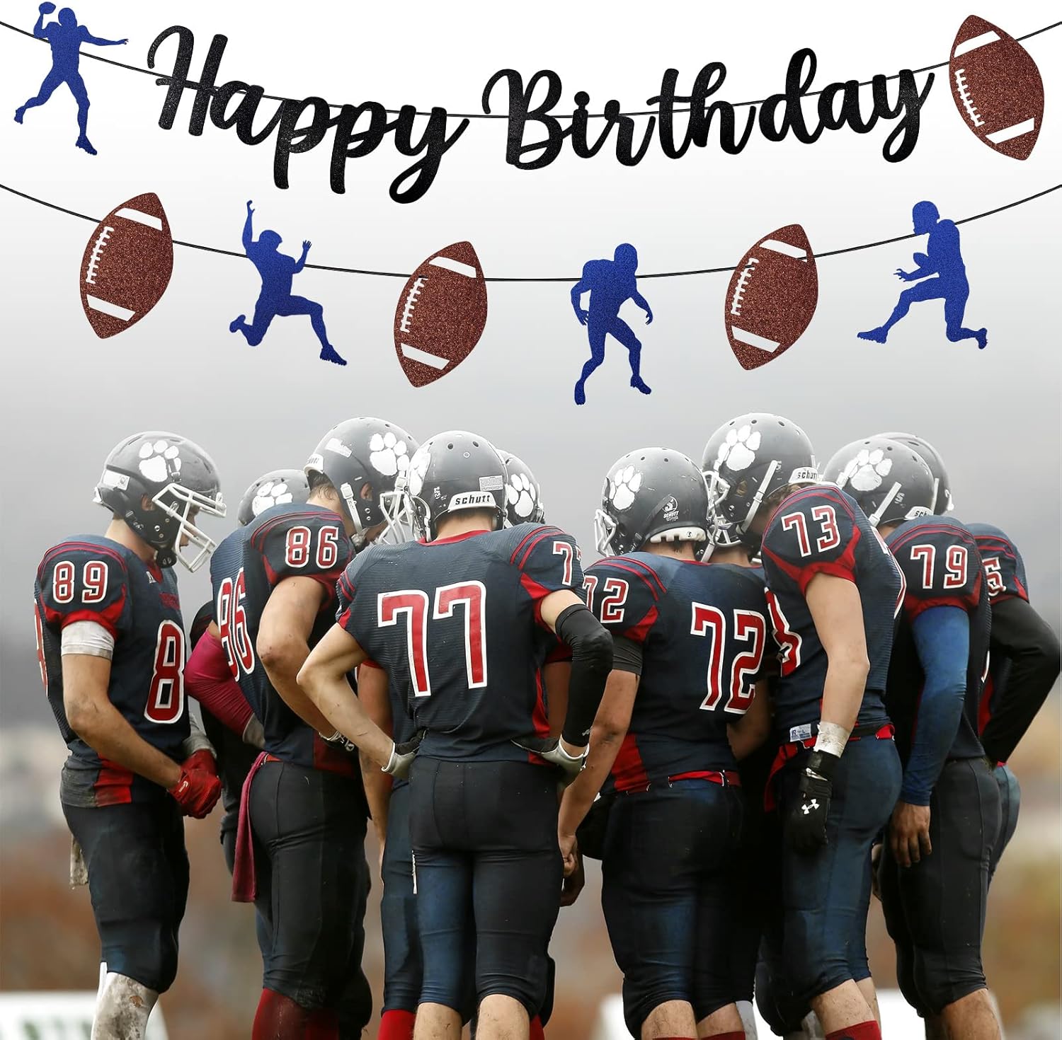 Football Birthday Banner Decorations for Boys Men
