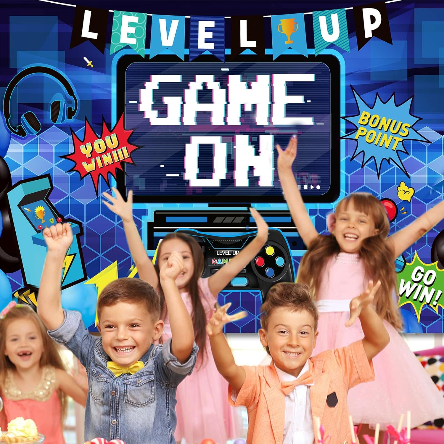 Blulu Video Game Party Decor Banner for Game Lovers
