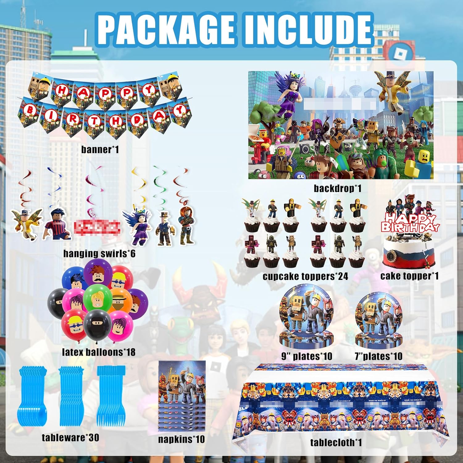 Video Game Themed Birthday Party Decor Set