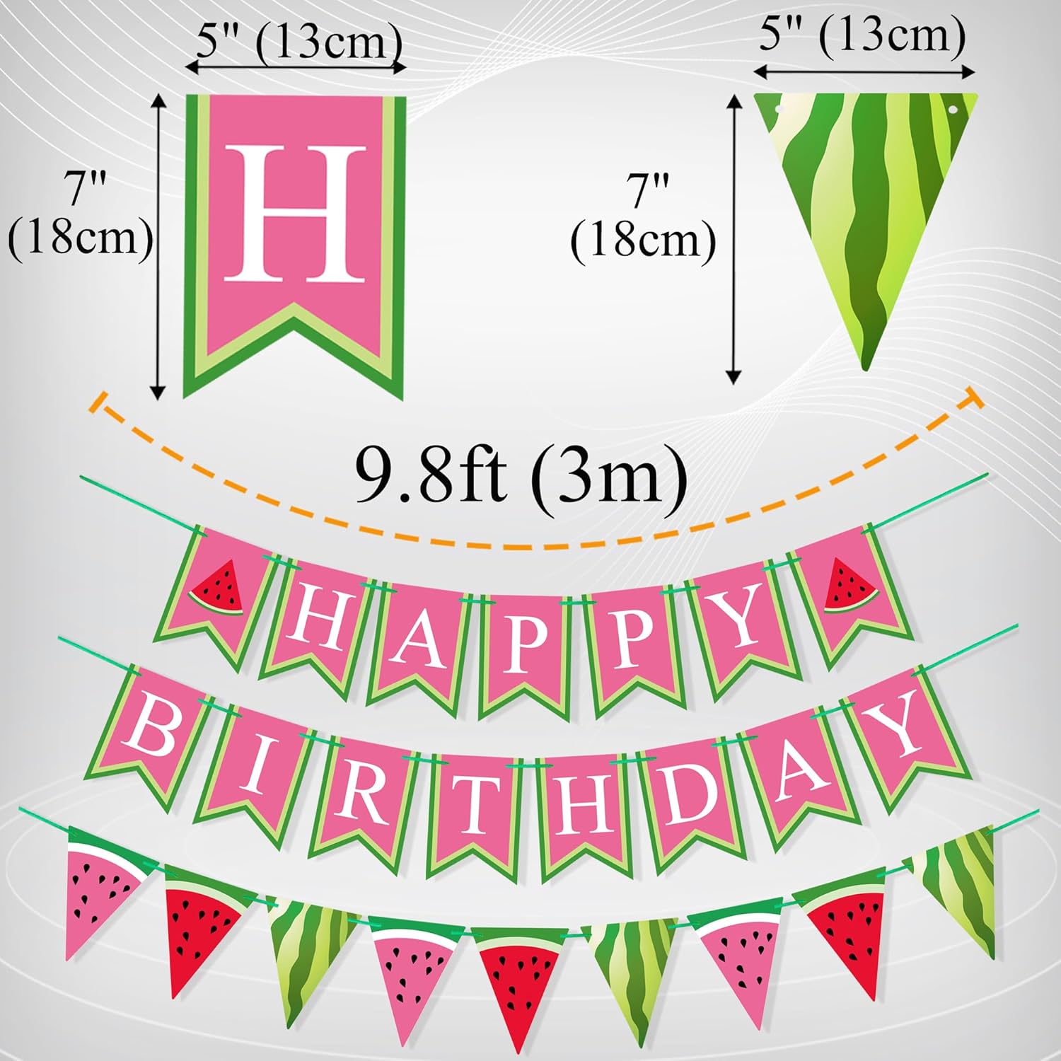 Uniwish Watermelon Birthday Banner Summer Decor