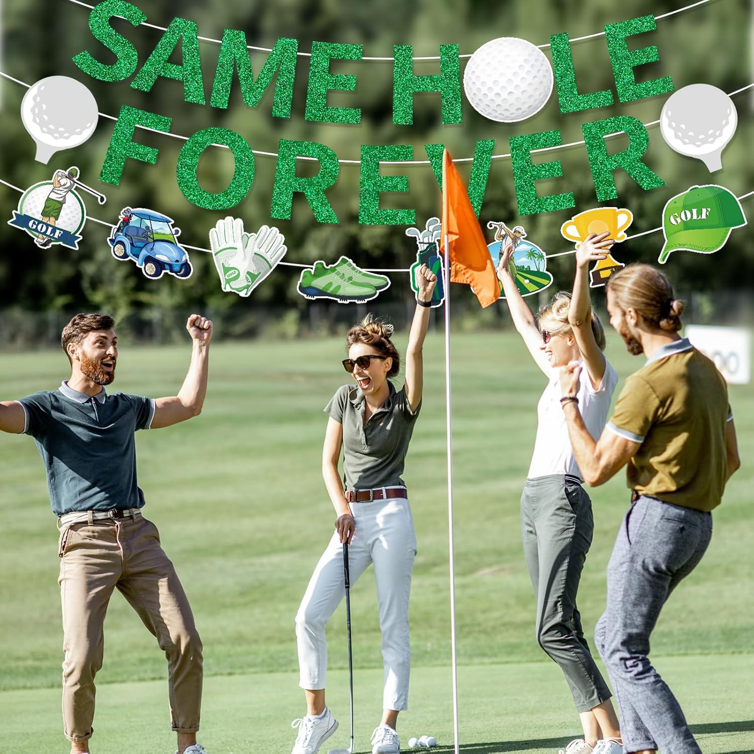 Golf Bachelor Party Decorations 3PCS Funny Banners Garland