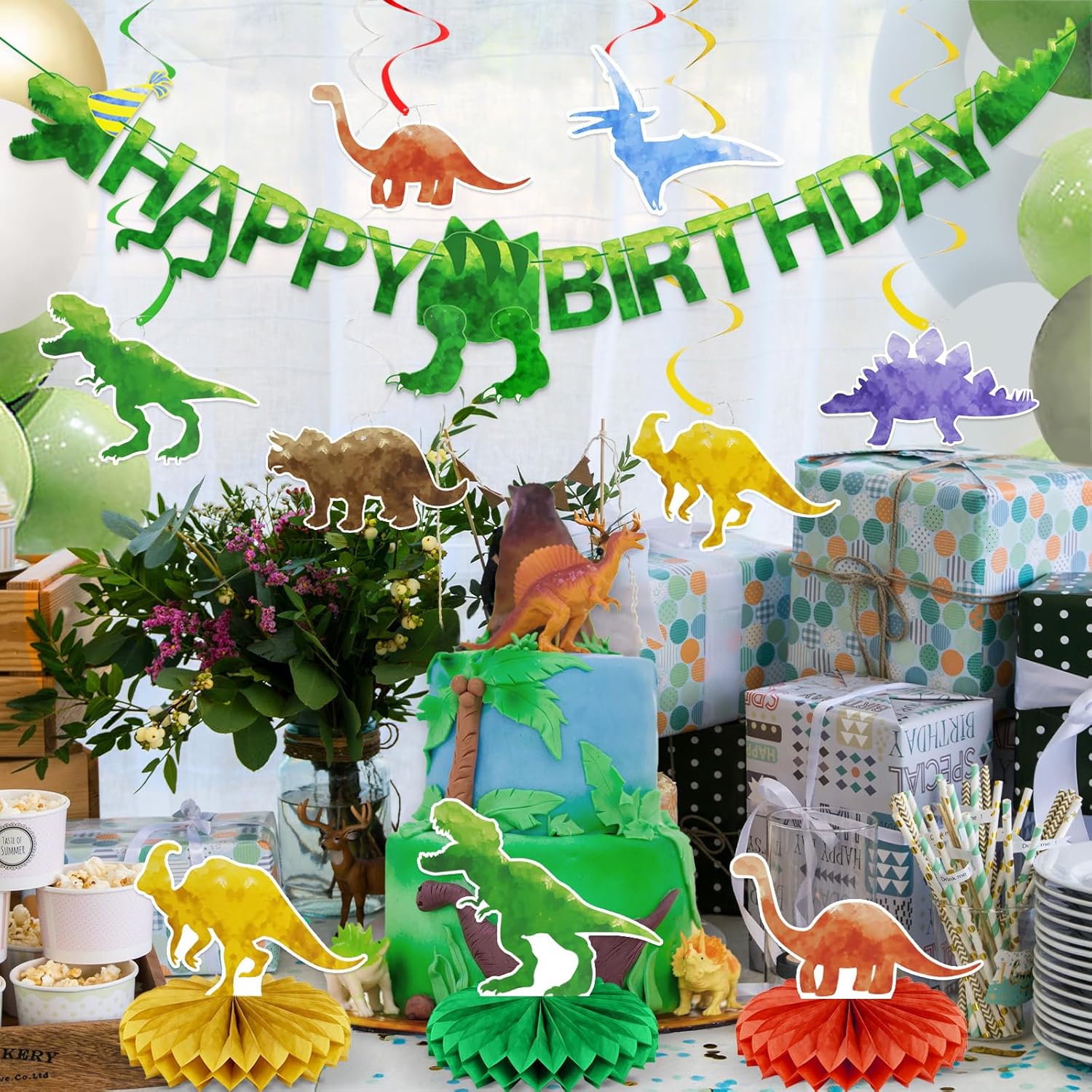 PatiCool Dinosaur Birthday Banner Party Decorations
