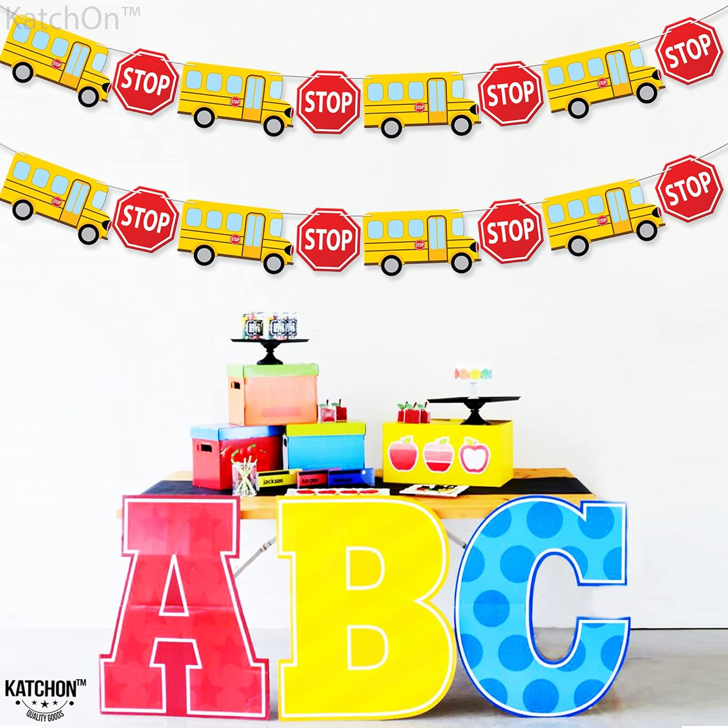 KatchOn Back to School Bus Banner 10 Feet Ready to Hang