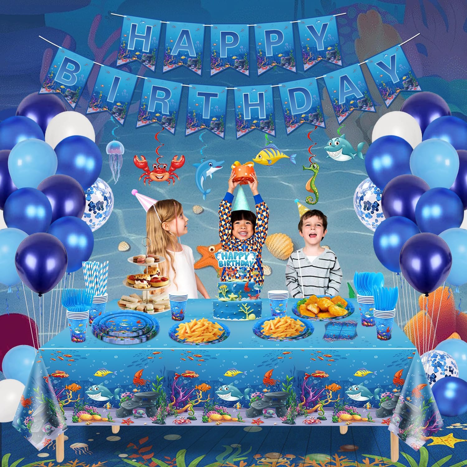 246 Pack Under the Sea Party Supplies Set for 20 Guests