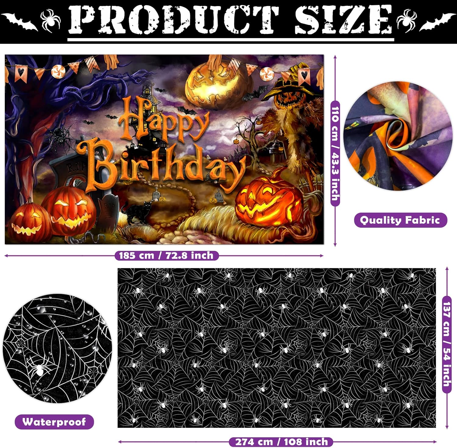 Halloween Birthday Party Decor 105 Pcs Decor Set
