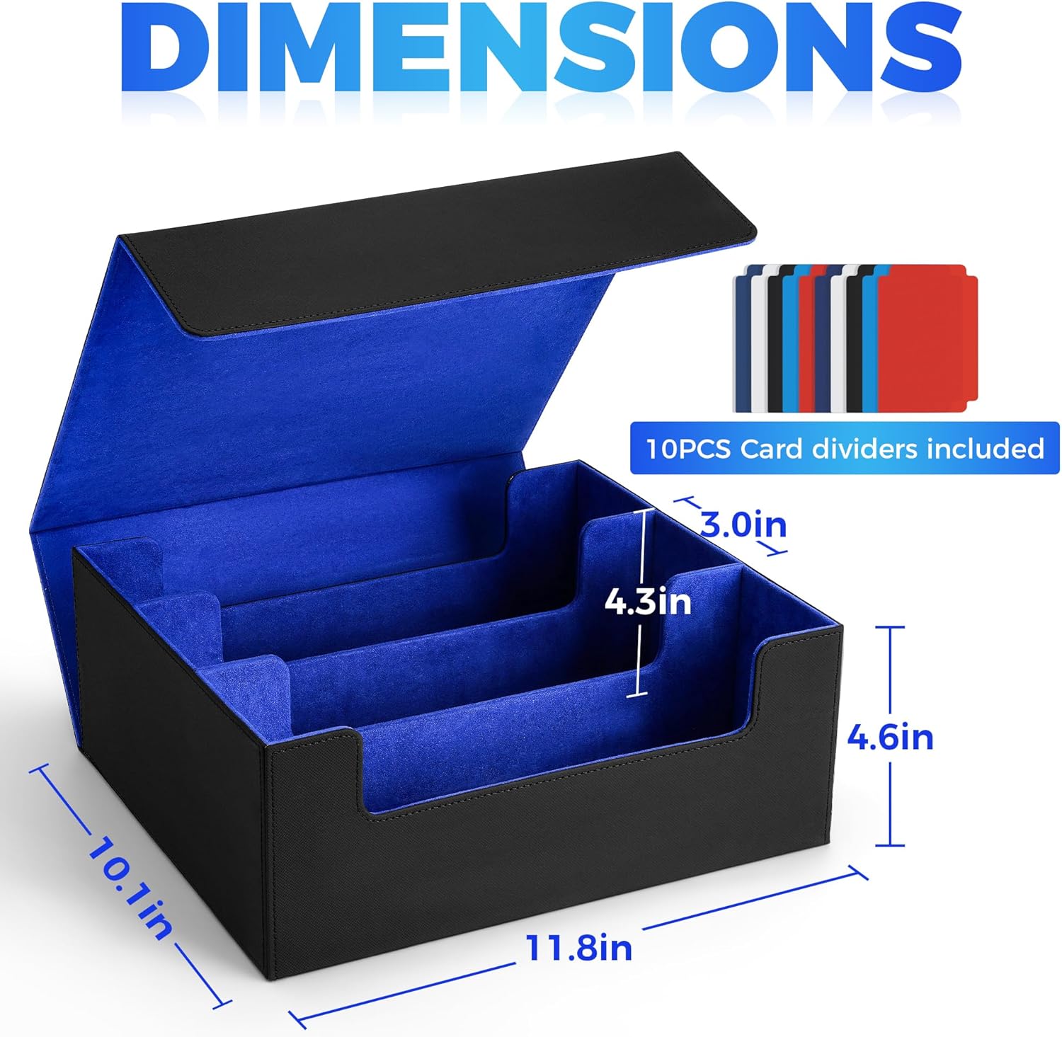 SFSOC Card Storage Box With Magnetic Closure And 10 Dividers
