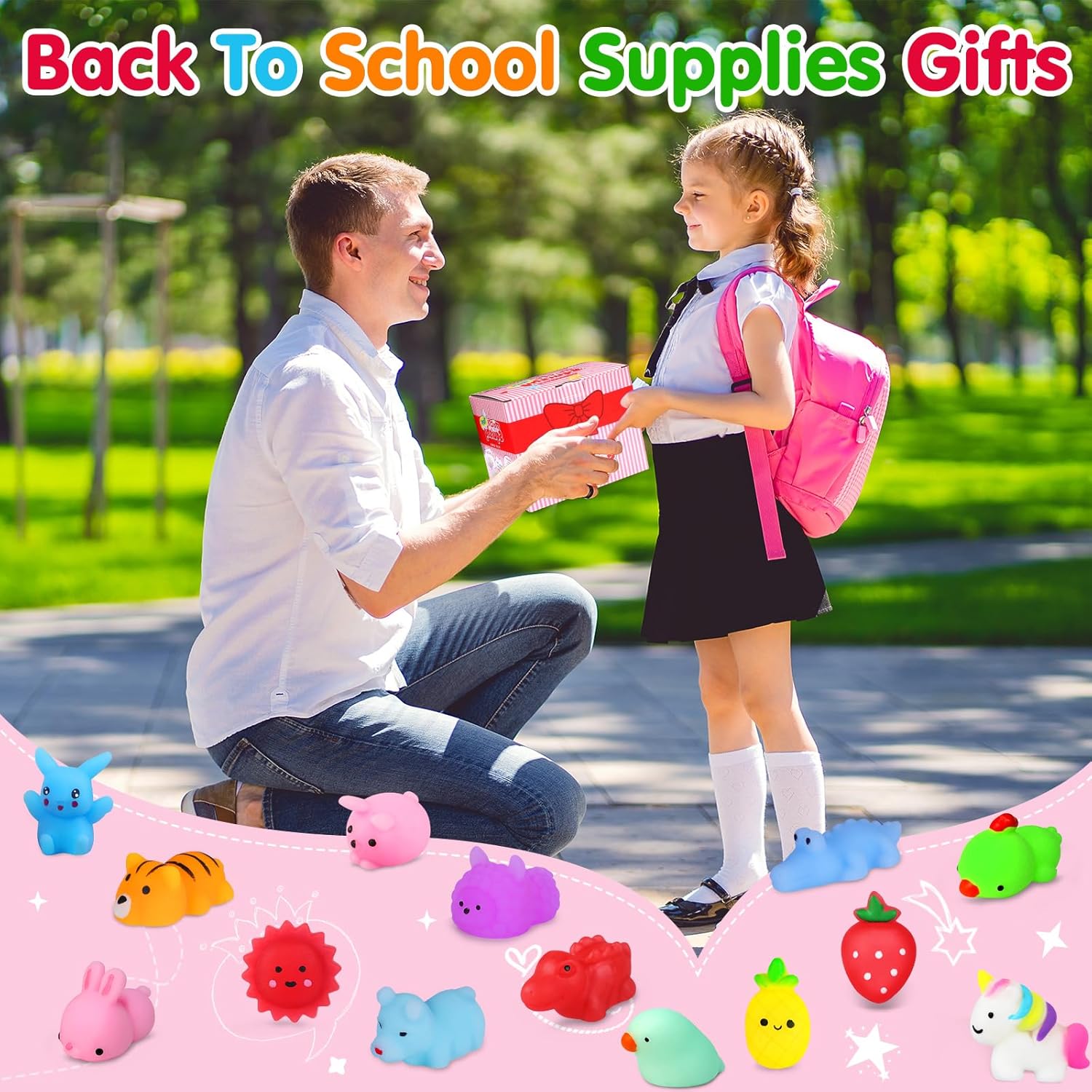 130PCS Mochi Squishy Toy Set Party Favors for Kids