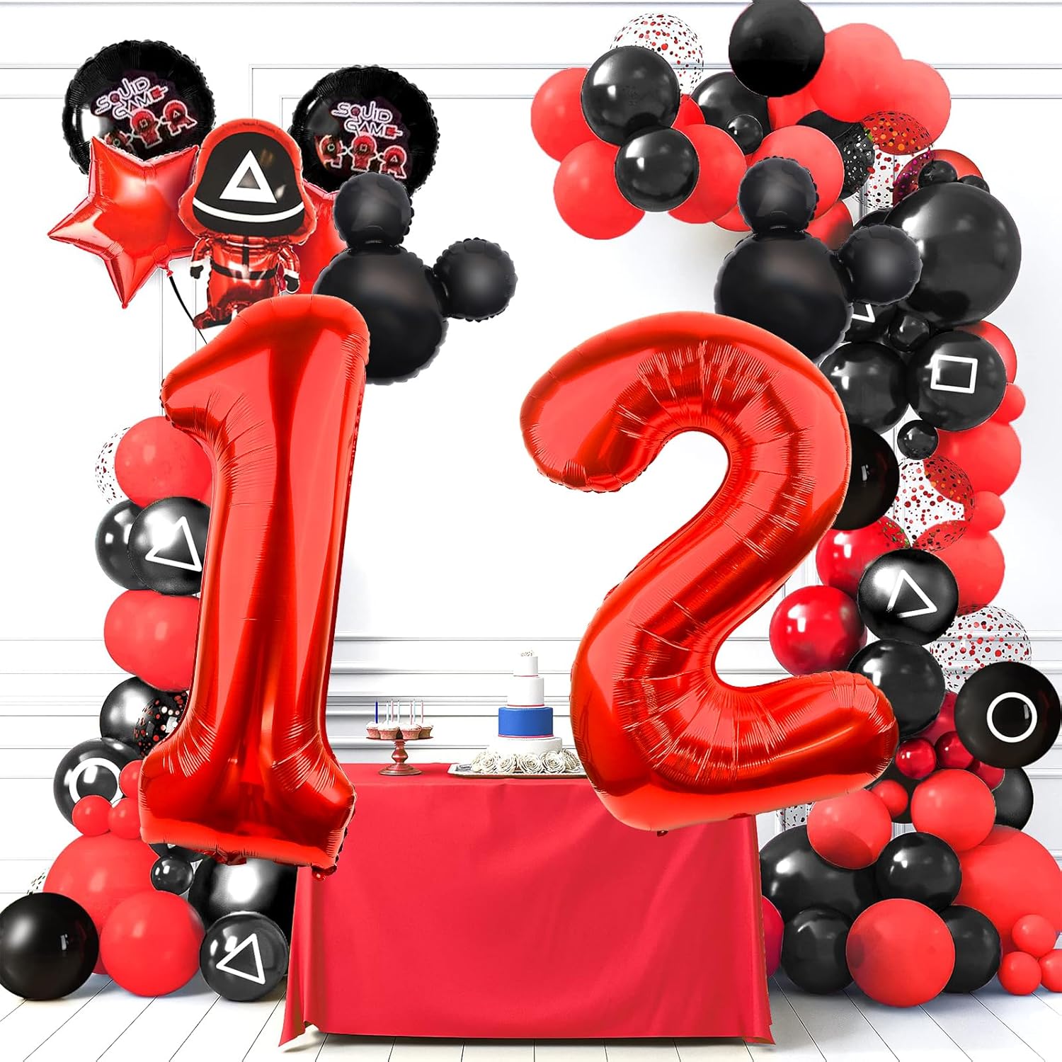 Mouse Number 2 Balloon Set 40 inch Red 18 inch Mini Mouse Head