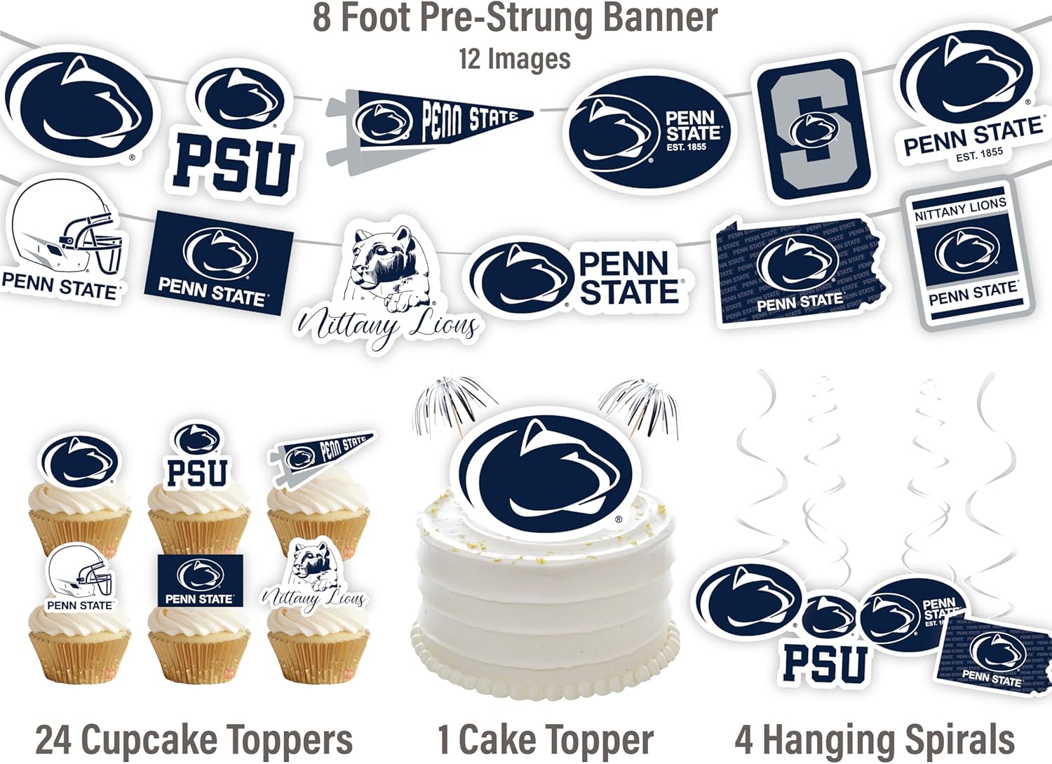 PartyKandy PSU Football Party Decorations 42 Pieces