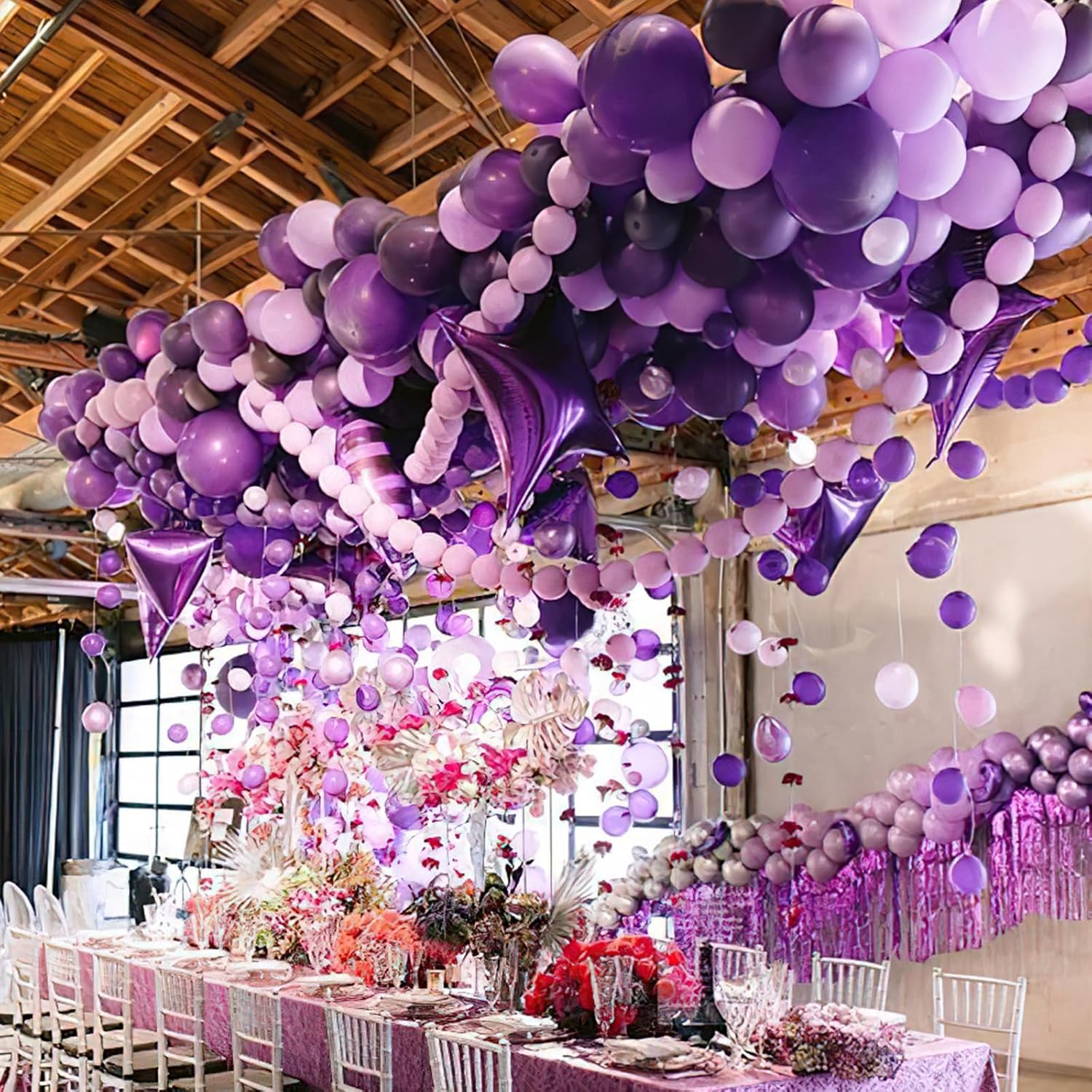 PartyWoo Pastel Purple Balloons 127 Pcs Decor Kit