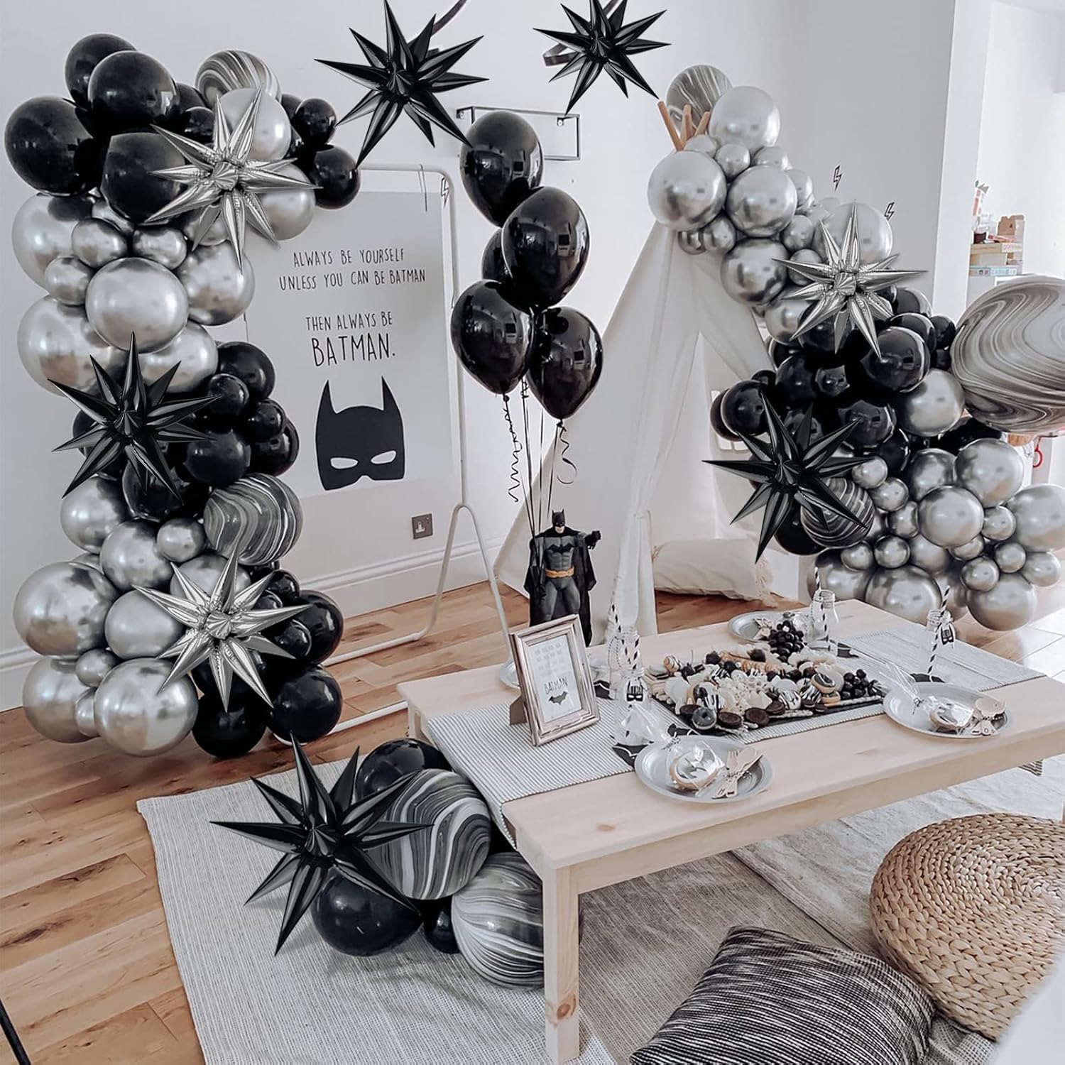Moukiween 60 Pcs Black Star Balloons for Party Decorations