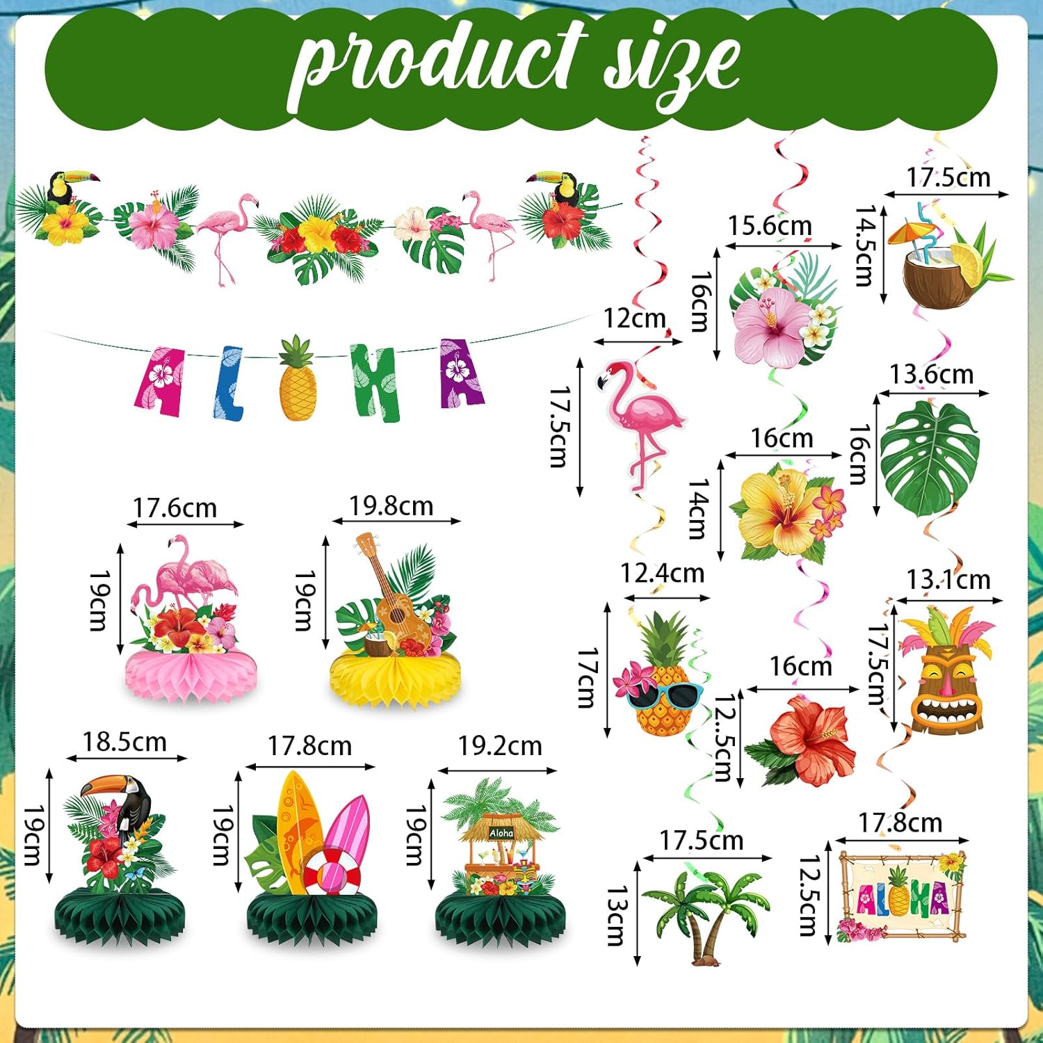 Blosssound Hawaiian Aloha Party Decorations 27 Pcs