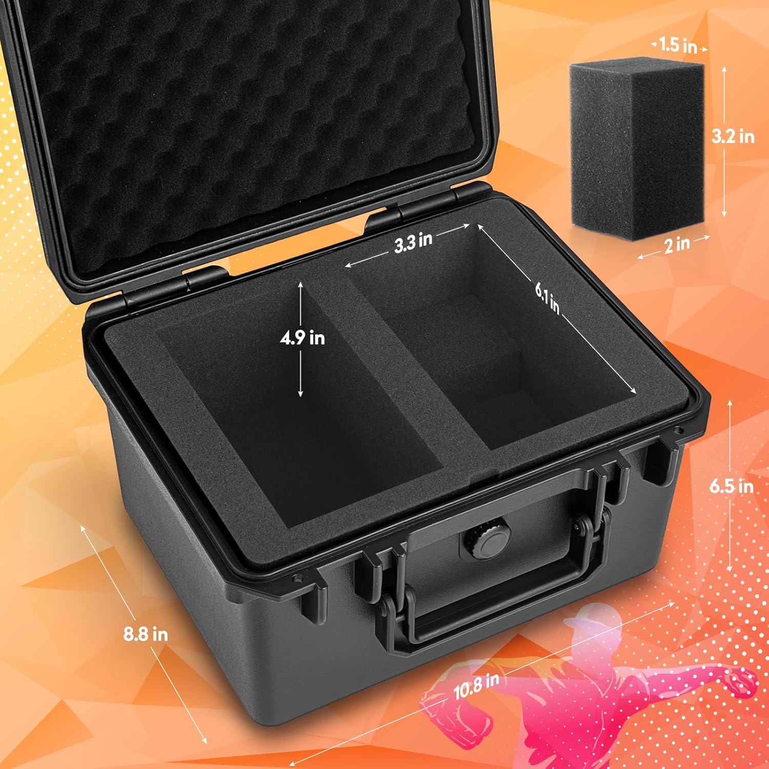 CampFENSE Graded Card Storage Box with Magnetic Holder and Waterproof Case