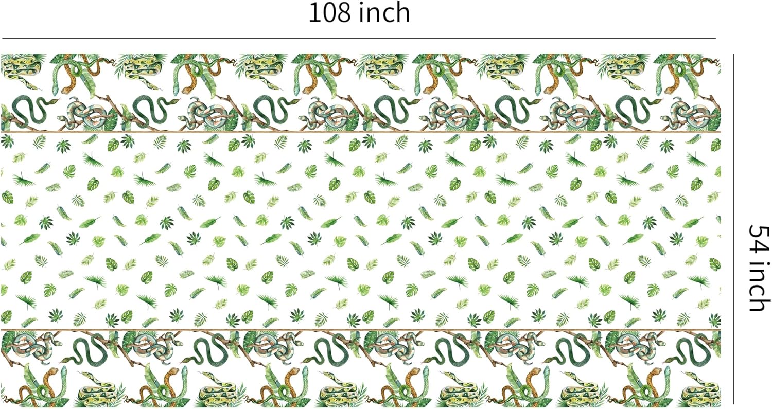 Snake Party Tablecloth - 3 Pack Jungle Theme Table Cover