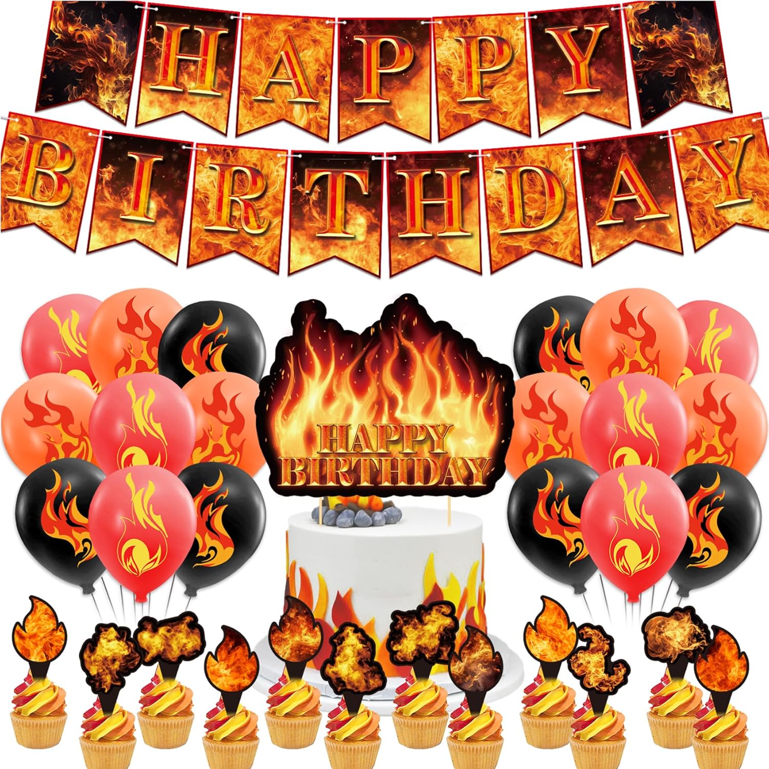 Firefighter Birthday Party Decorations Set