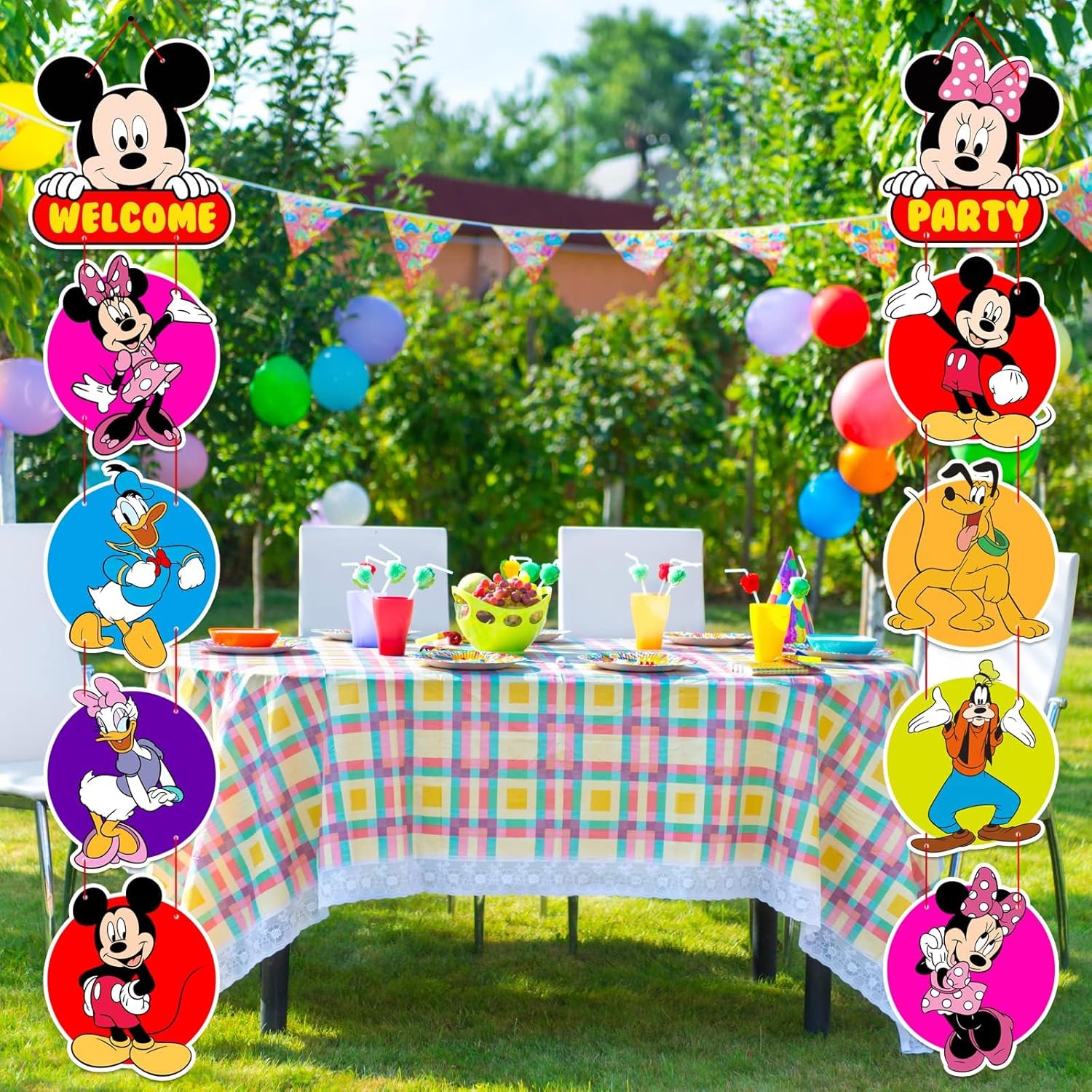 Mickey Mouse Birthday Banner Door Sign Set