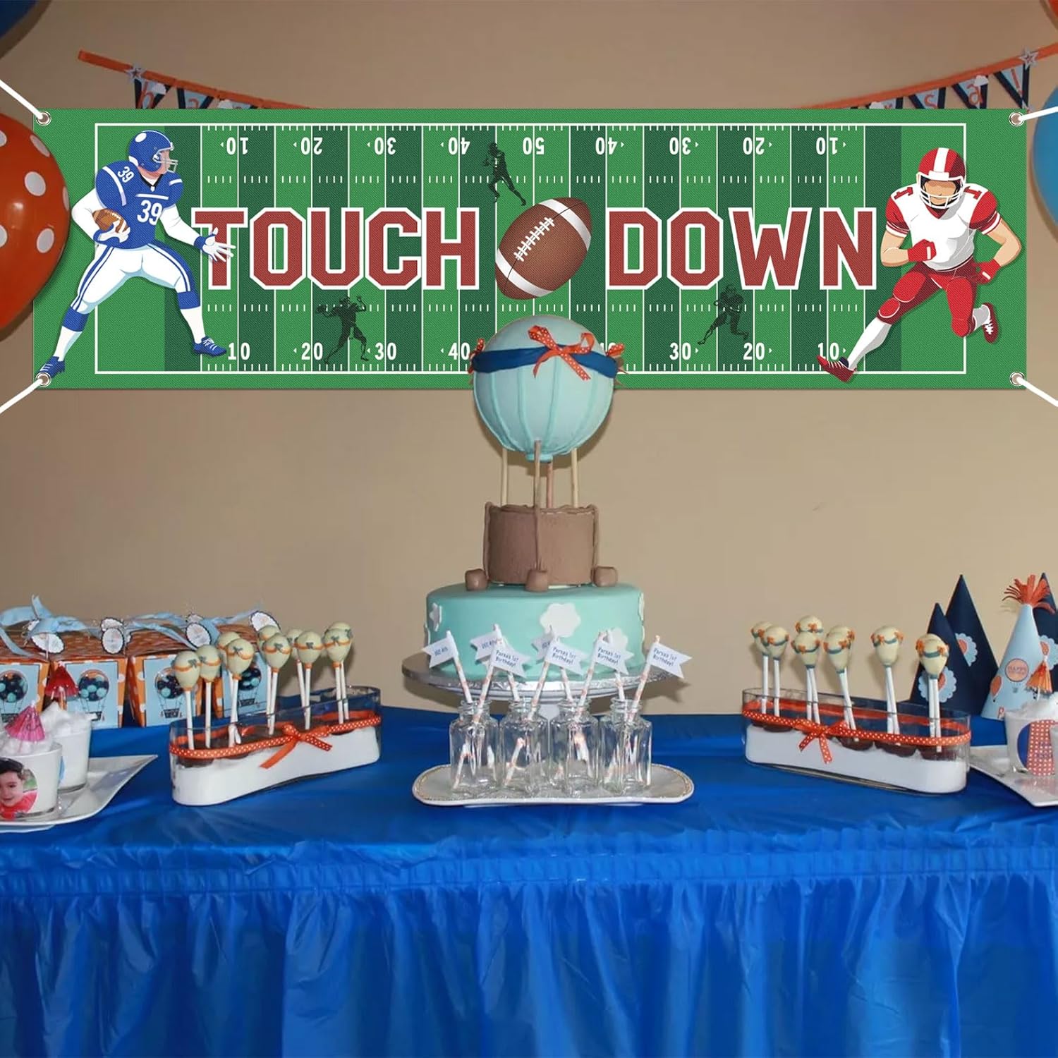 Football Birthday Banner with Touchdown Design