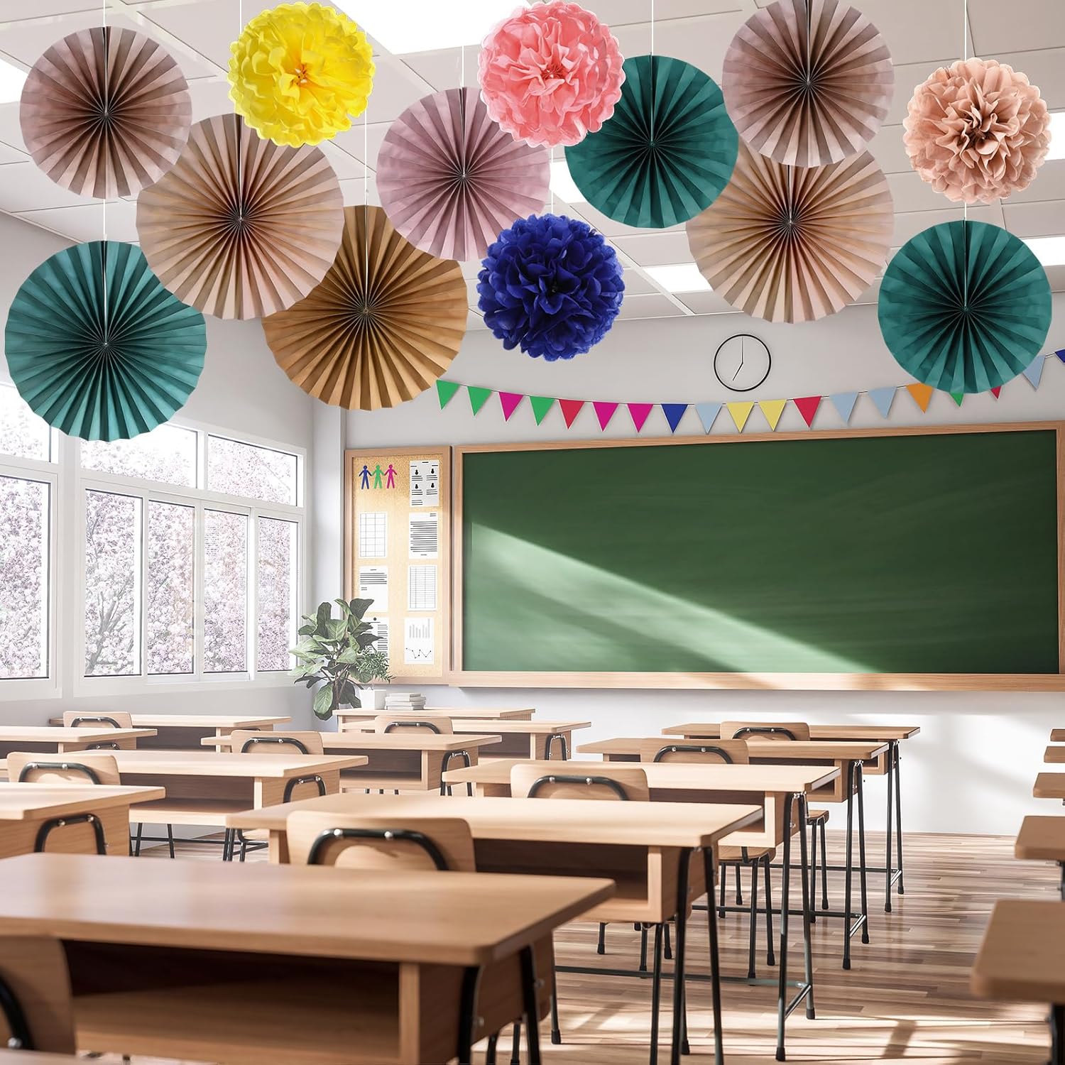 Kosiz Boho Classroom Hanging Decorations 18 Pcs Set