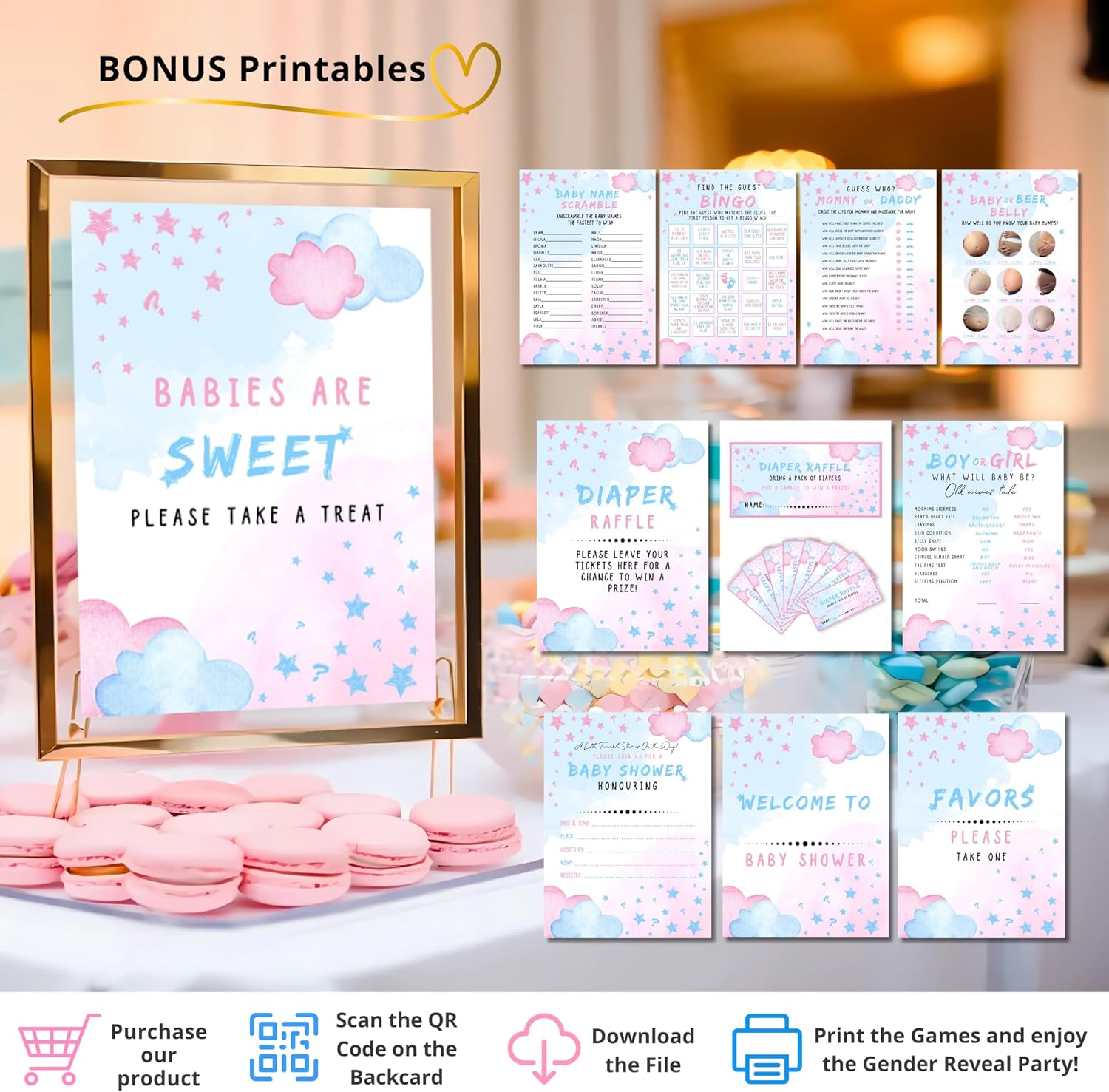 191 PC Premium Twinkle Star Gender Reveal Decor Kit