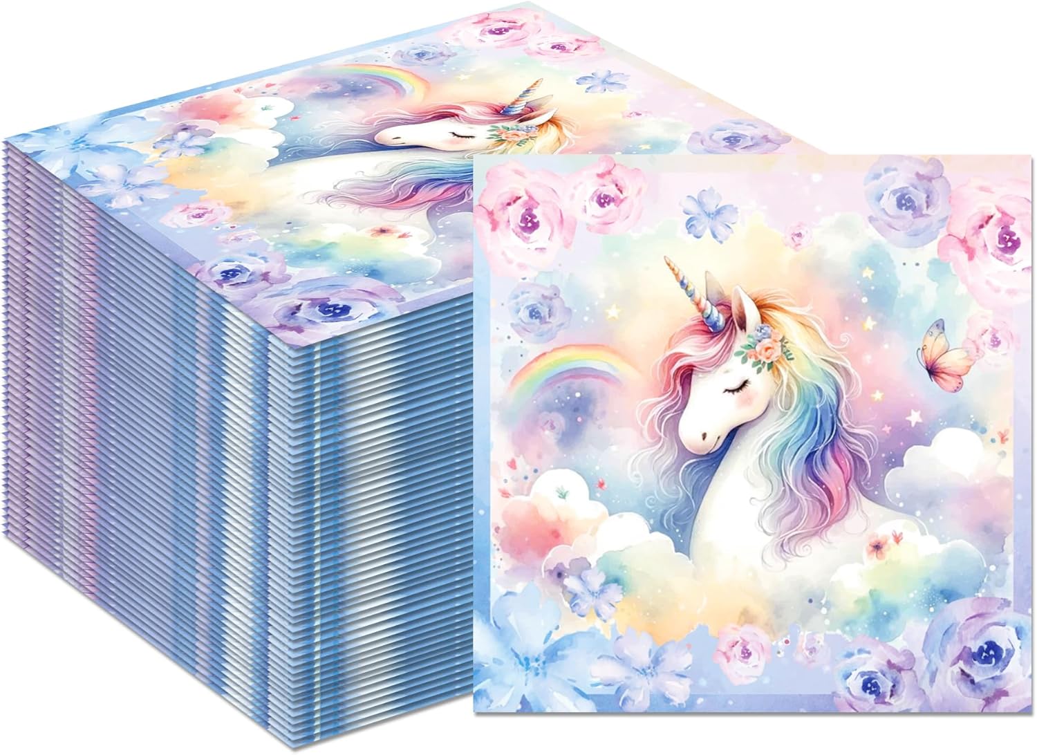 Unicorn Party Napkins 40PCS Rainbow Balloon Design