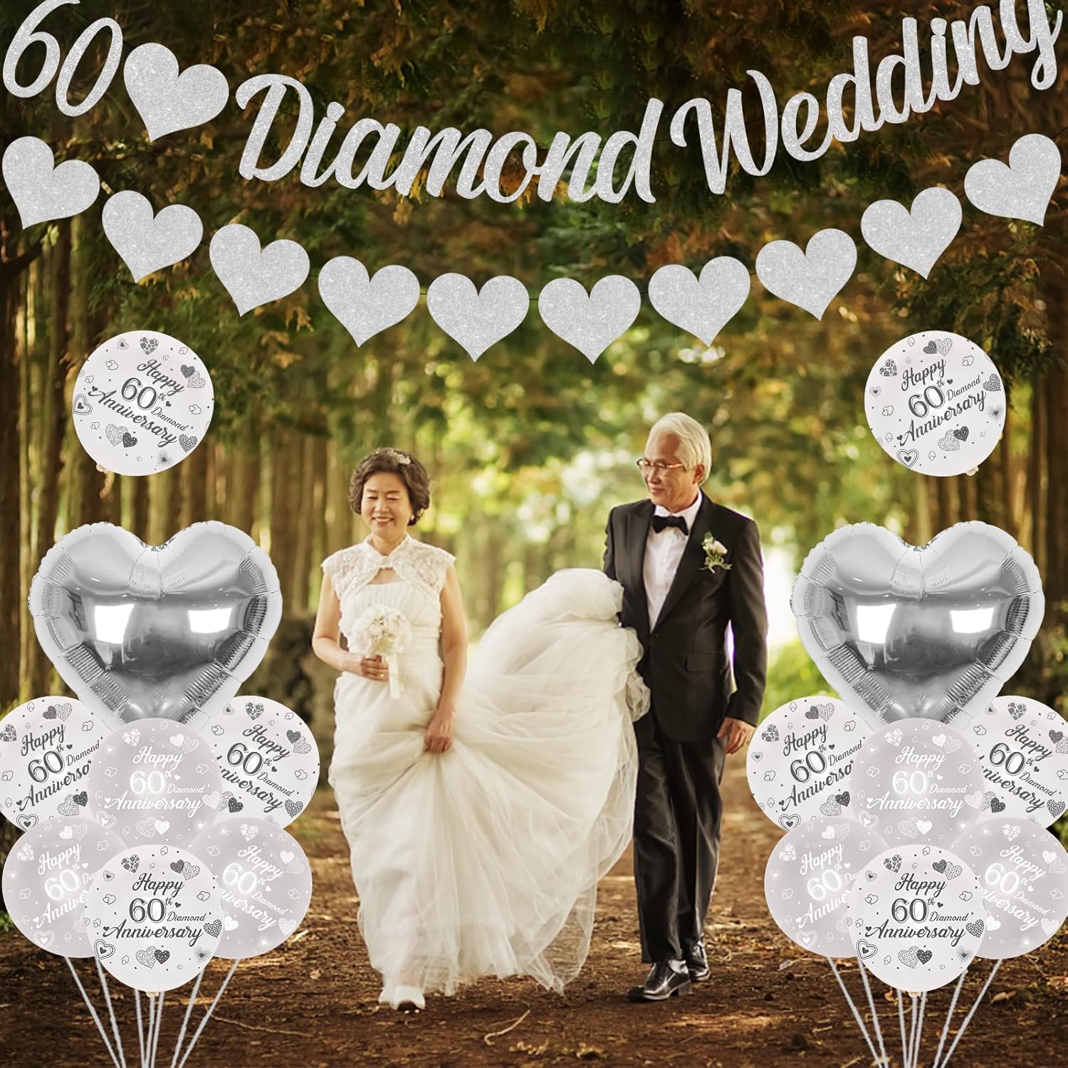 60th Diamond Anniversary Balloon Decor Set