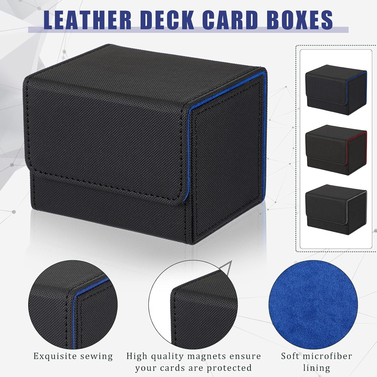 Weewooday 3 Piece Card Storage Box for 100 Cards