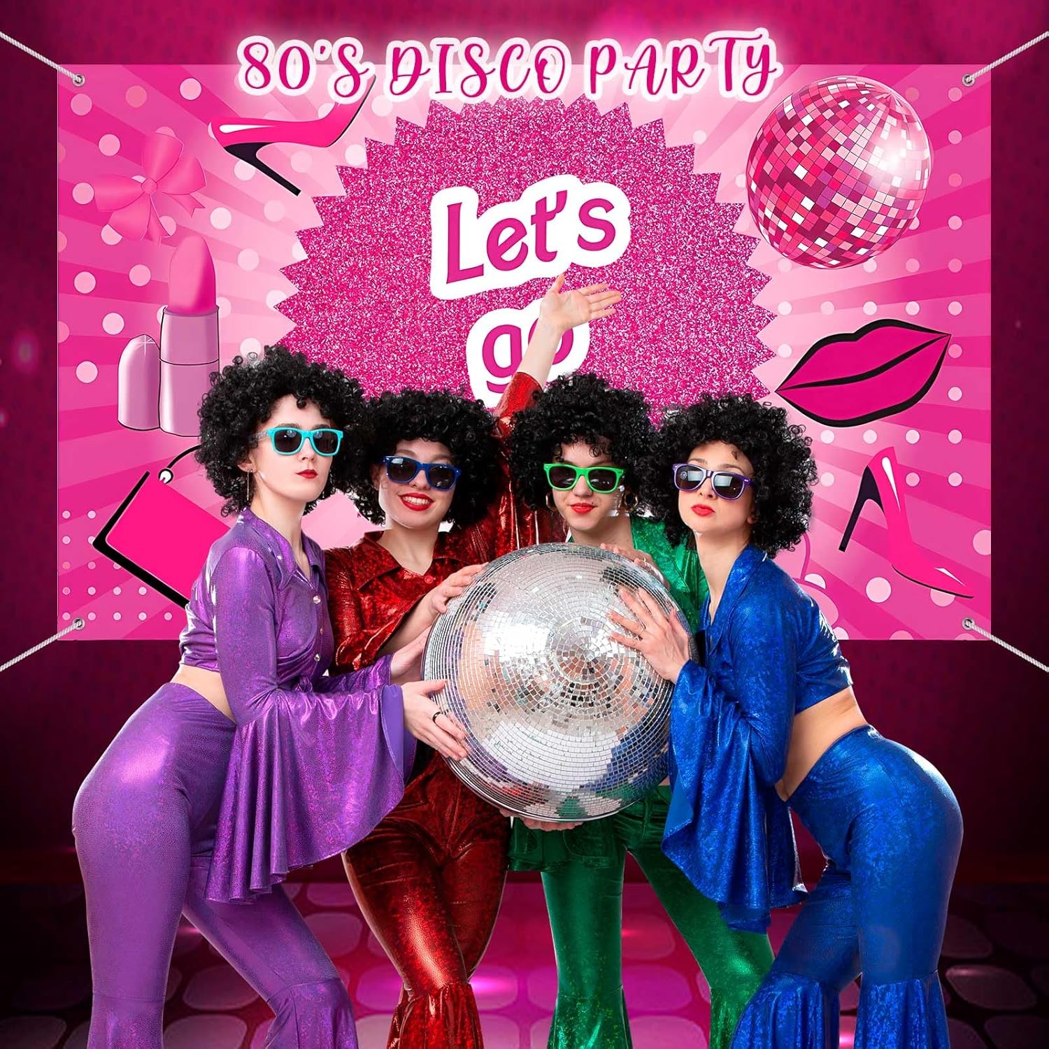 Pink Lets Go Party Banner 6x36ft Decorations