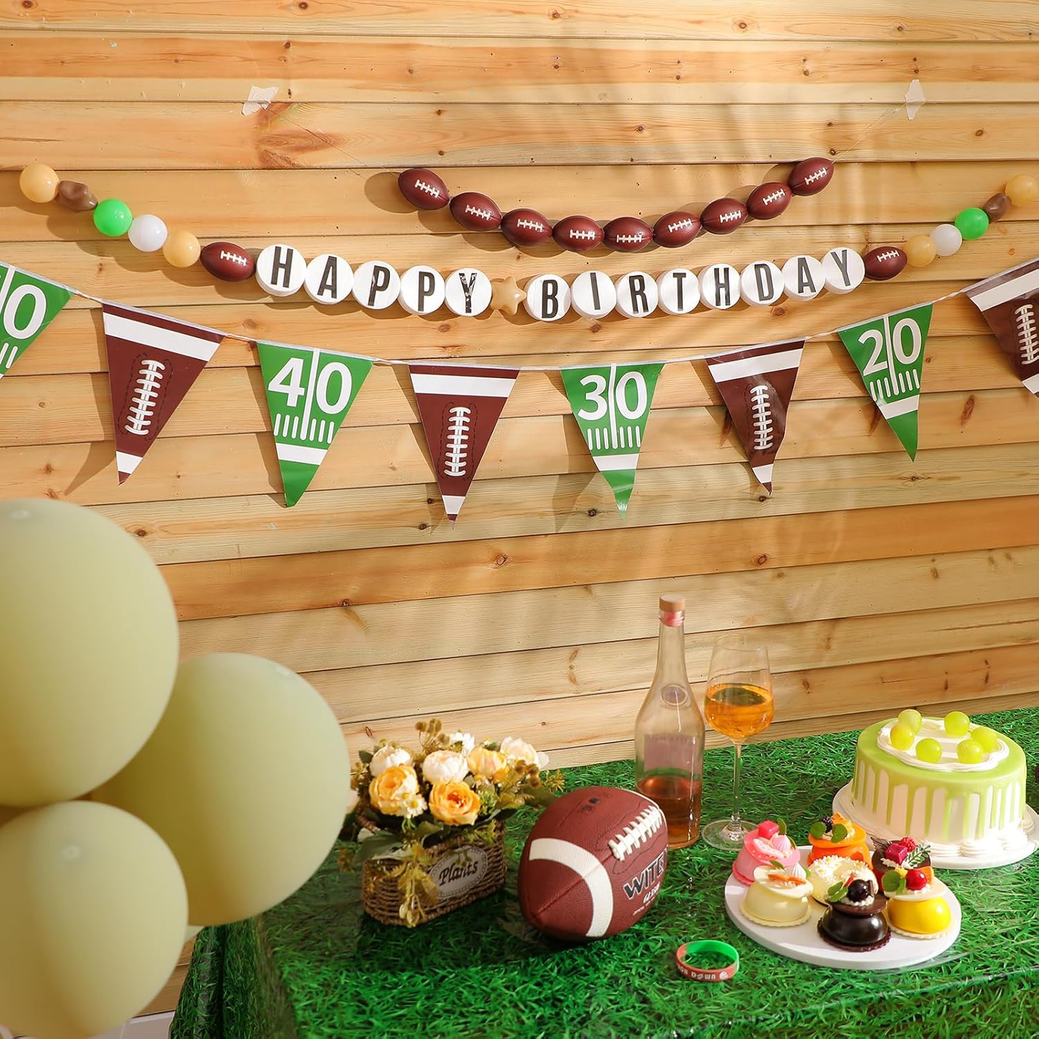98 Pcs Football Themed Birthday Banner DIY Kit