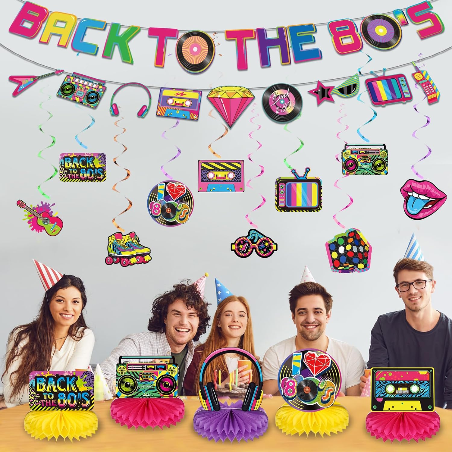 Blosssound 27 Pcs 80s 90s Party Decorations