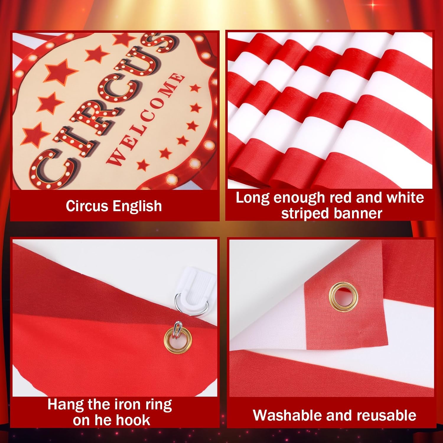Preboun 3 Pcs Circus Tent Carnival Decorations