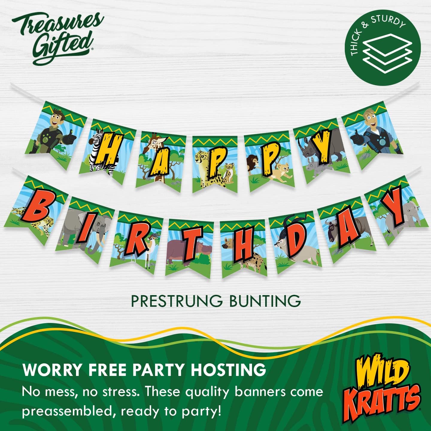 Treasures Gifted Wild Kratts Birthday Banner