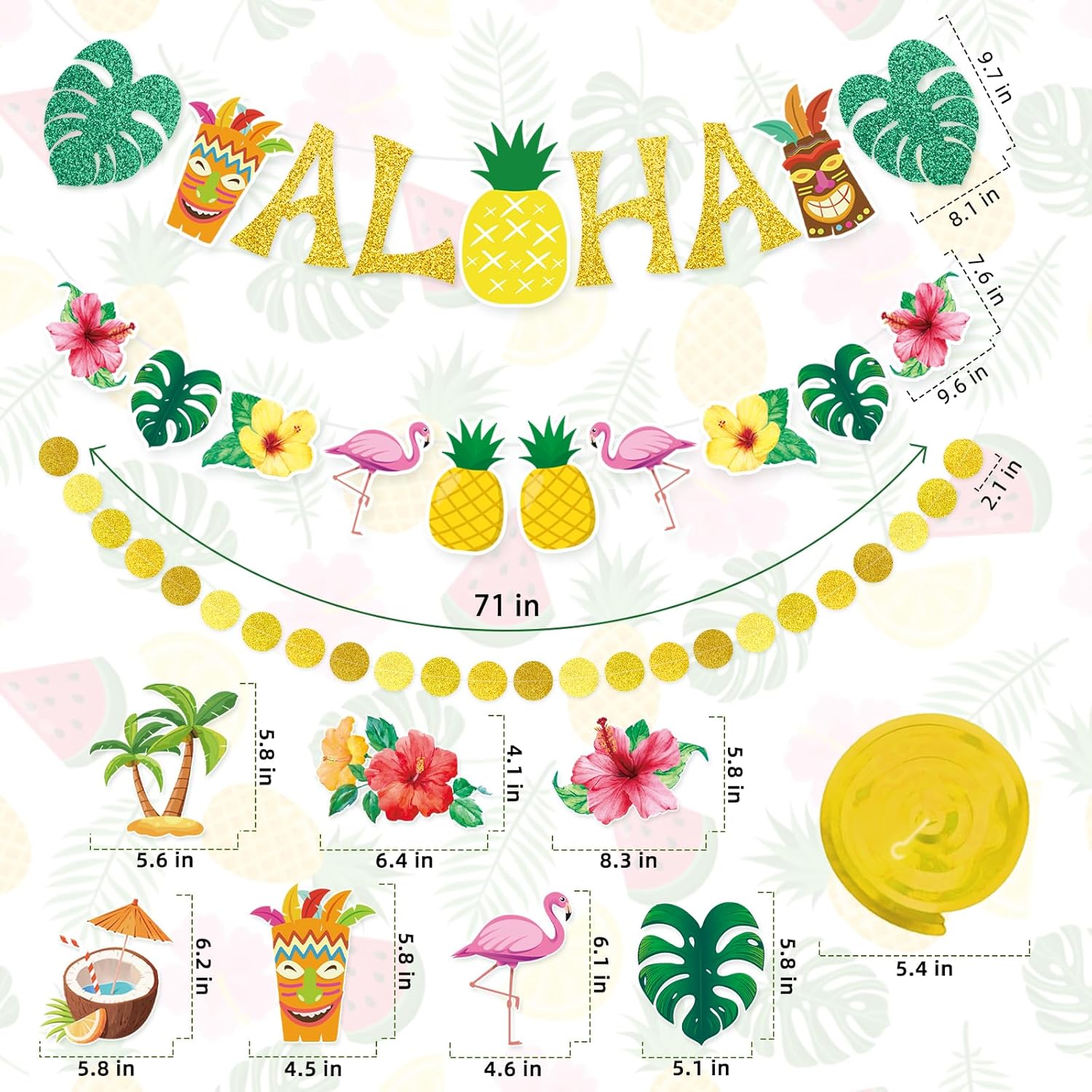 Pre-Strung Hawaiian Aloha Banner Decorations