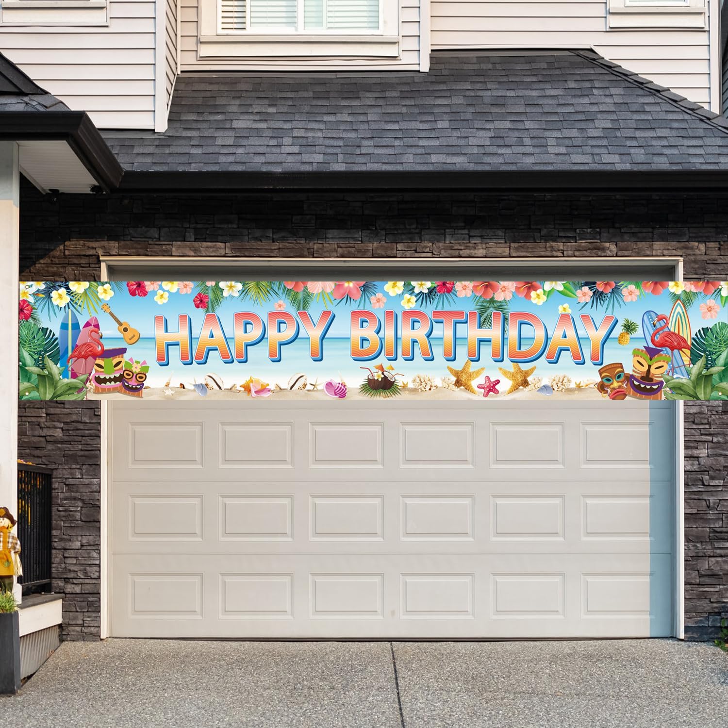 Hawaiian Birthday Party Banner with Luau Decorations