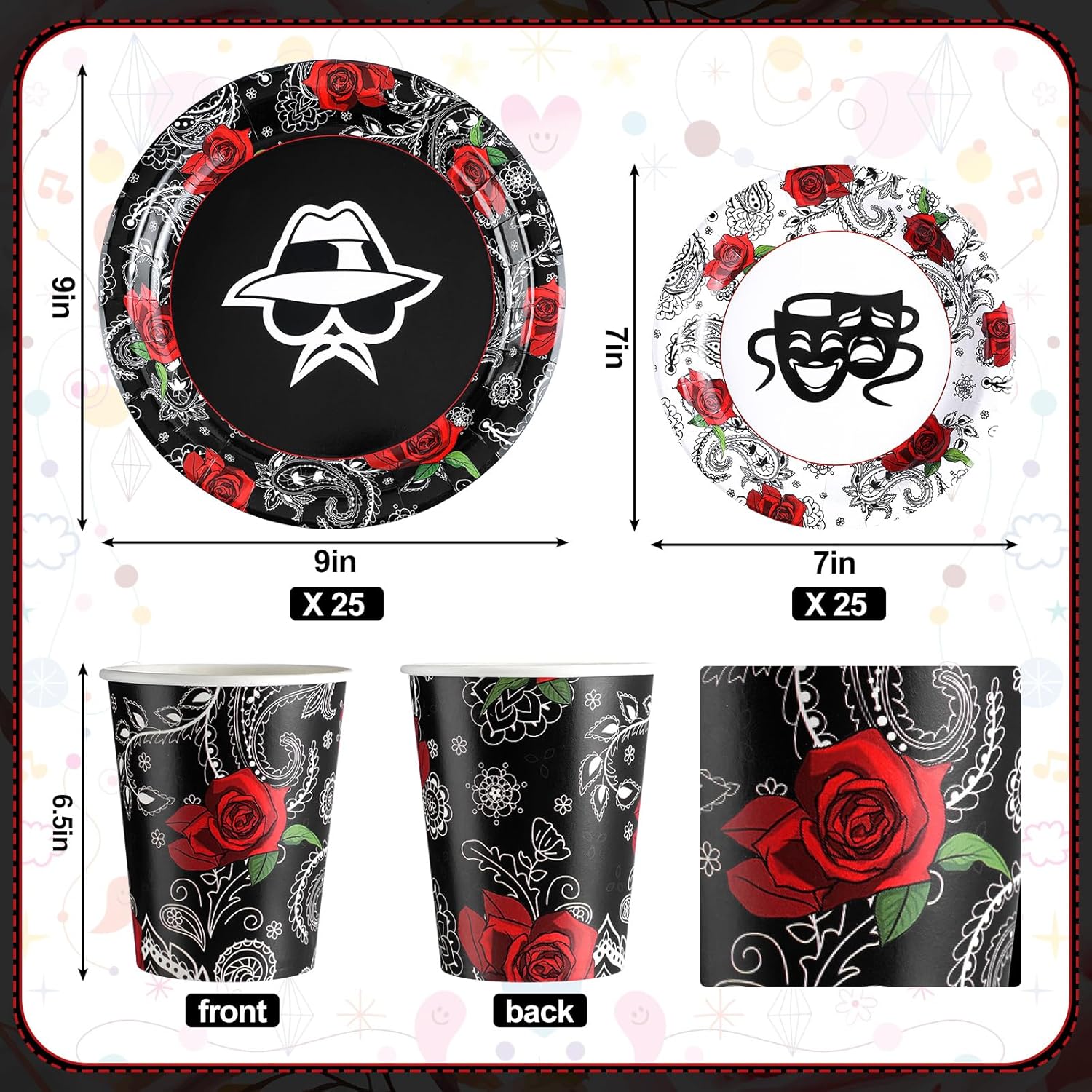 244 Pcs Early 2000s Cholo Gangsta Party Tableware Set