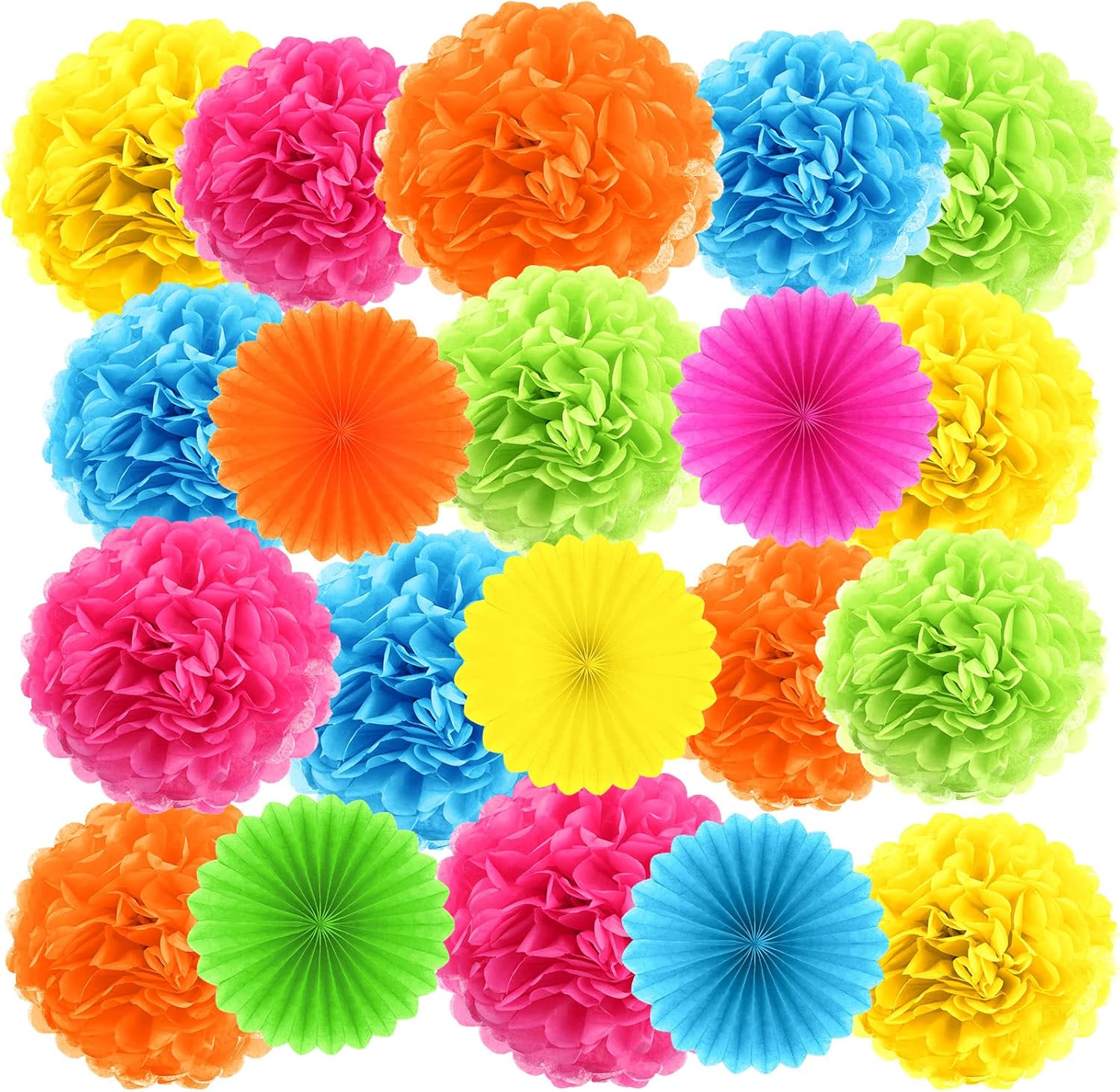 Janinka 60 Pcs Tissue Pom Poms Party Decorations