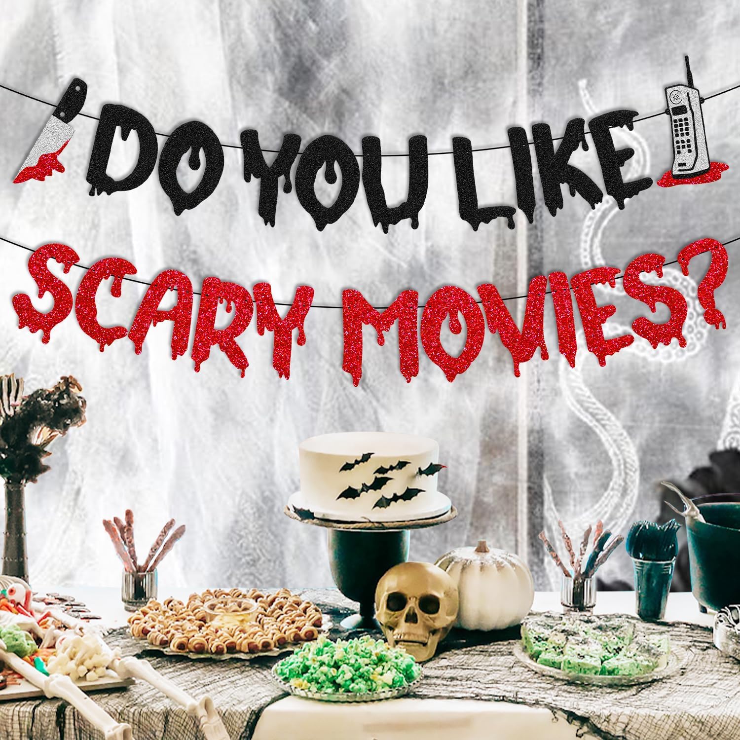 OKUSUN Movie Night Party Decor Banner Horror Theme