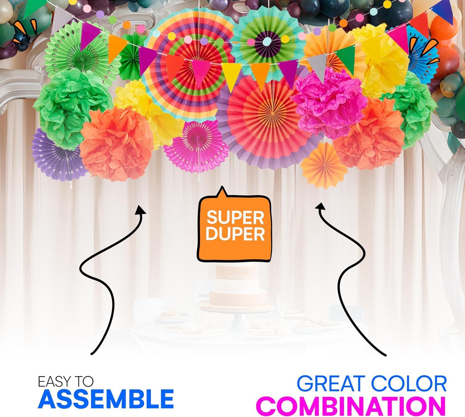 Neliblu 21 Piece Hanging Party Decor Kit