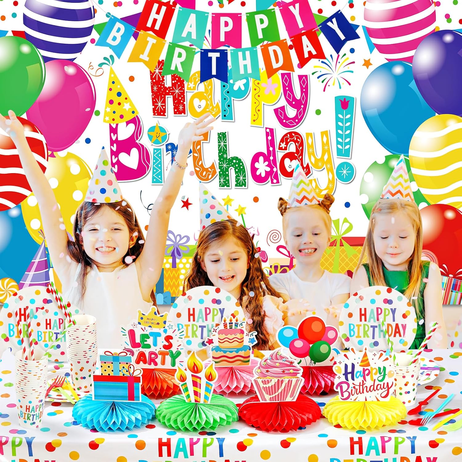 Happy Birthday Decorations 170pcs Party Supplies Kit