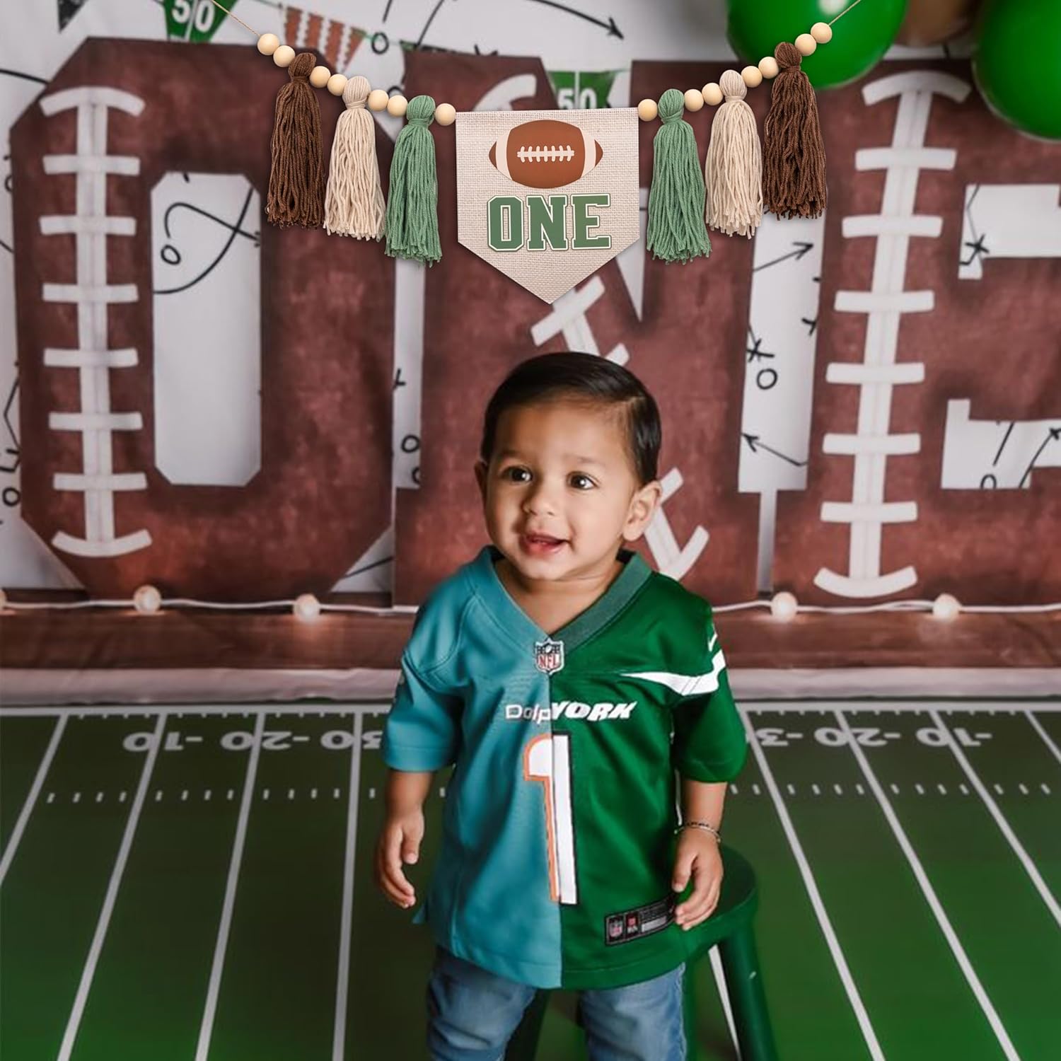 First Birthday High Chair Football Banner