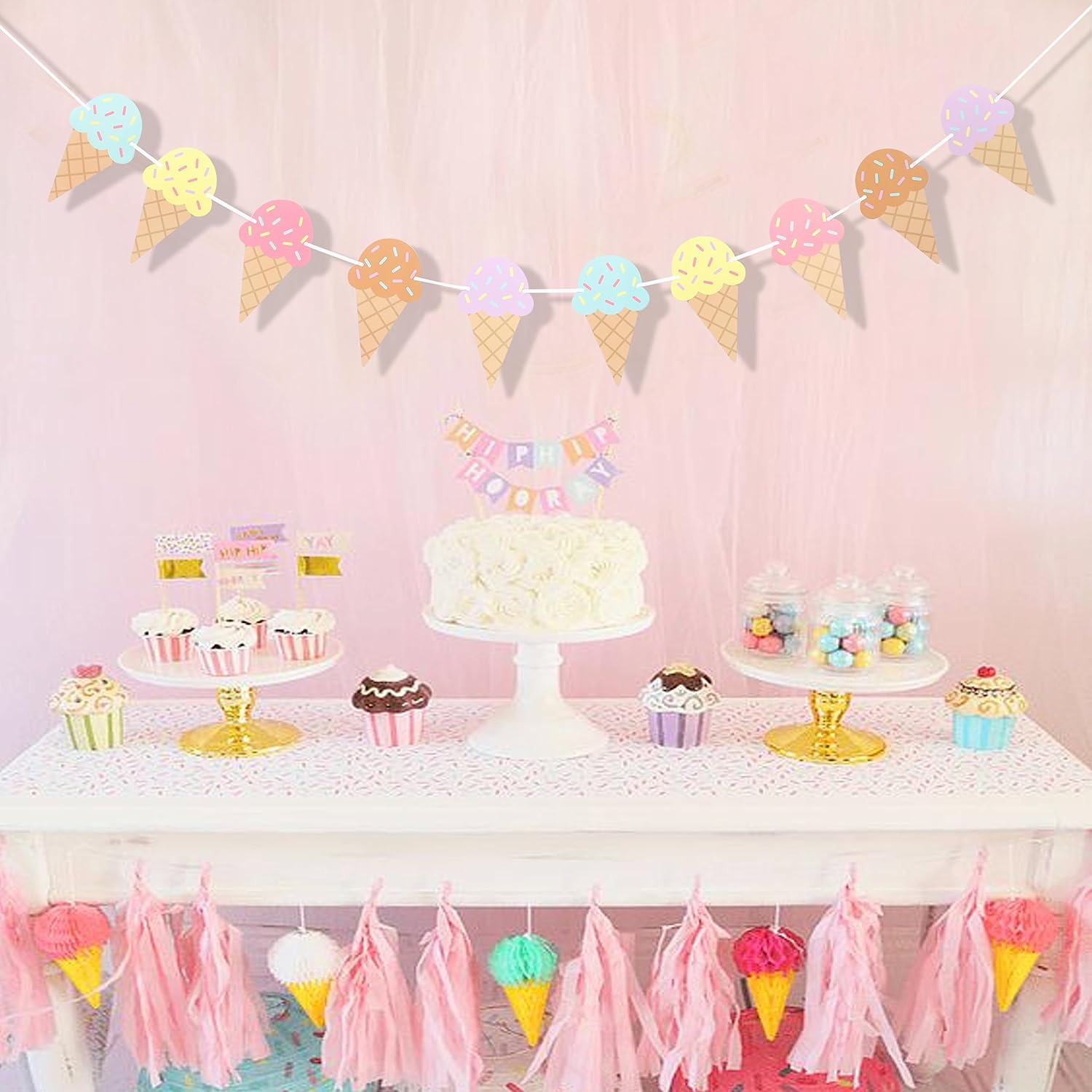 Ice Cream Birthday Banner for Kids and Family