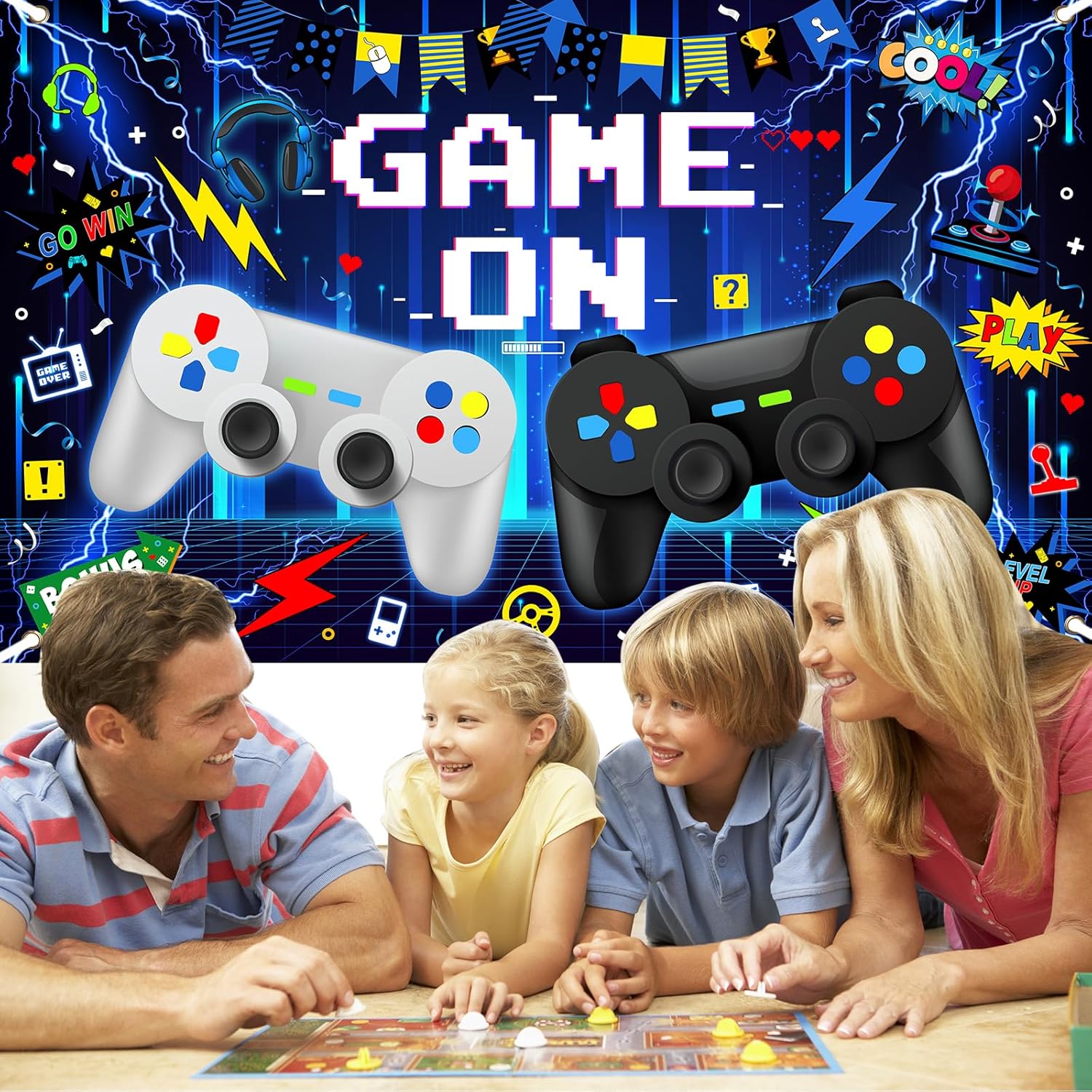 Avezano Video Game Birthday Party Banner for Kids 6x36 ft