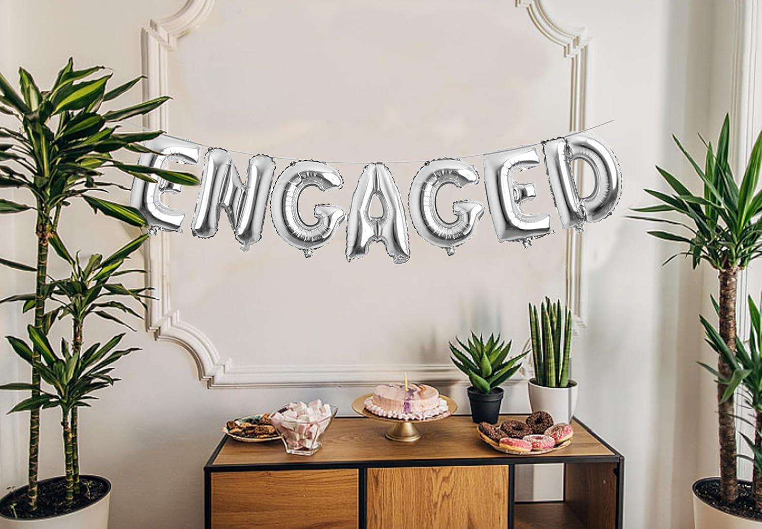 Engaged Silver Party Balloons 16 Inch Engagement Decorations