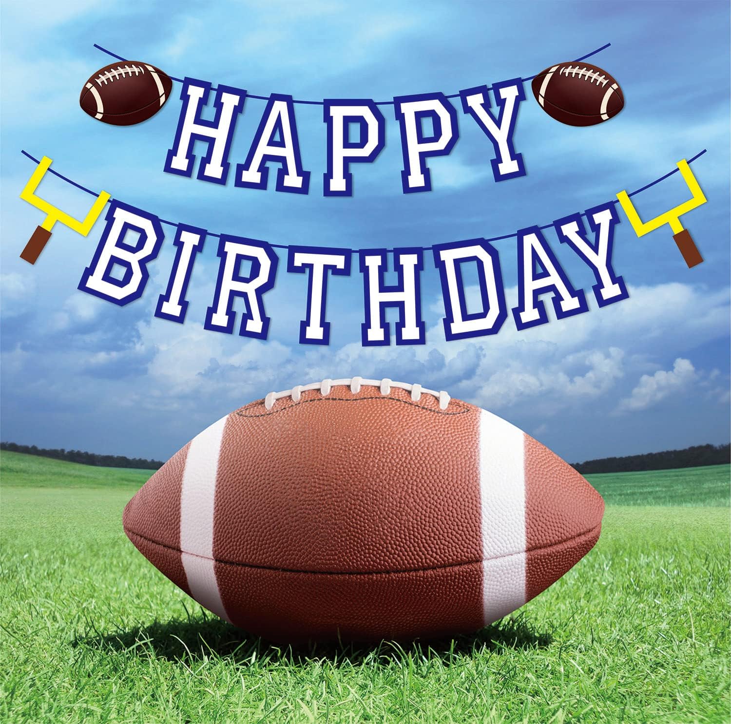 Football Birthday Banner Set with Flags and Bunting