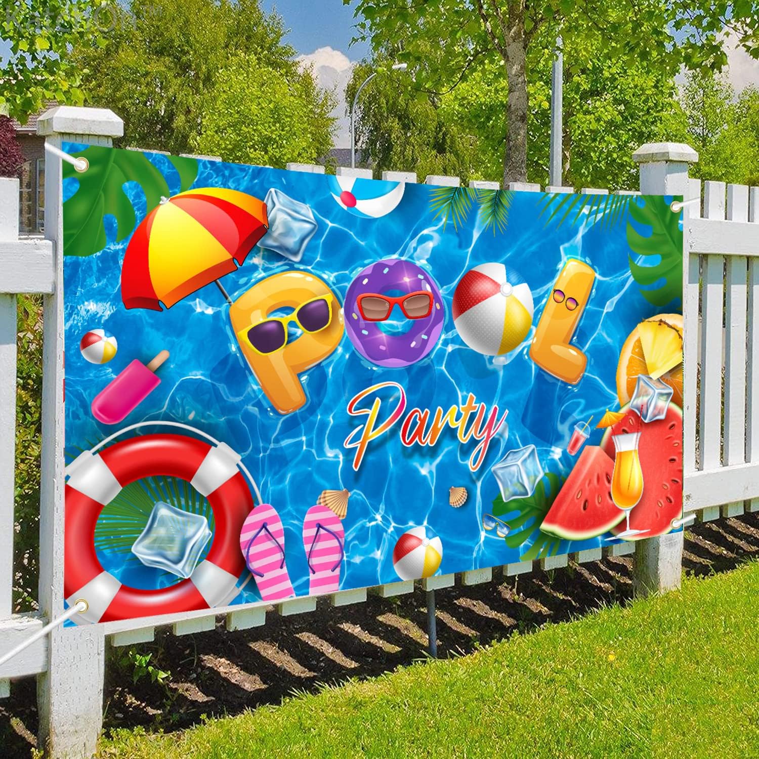 Swimming Pool Party Backdrop Banner for Decorations and Photography
